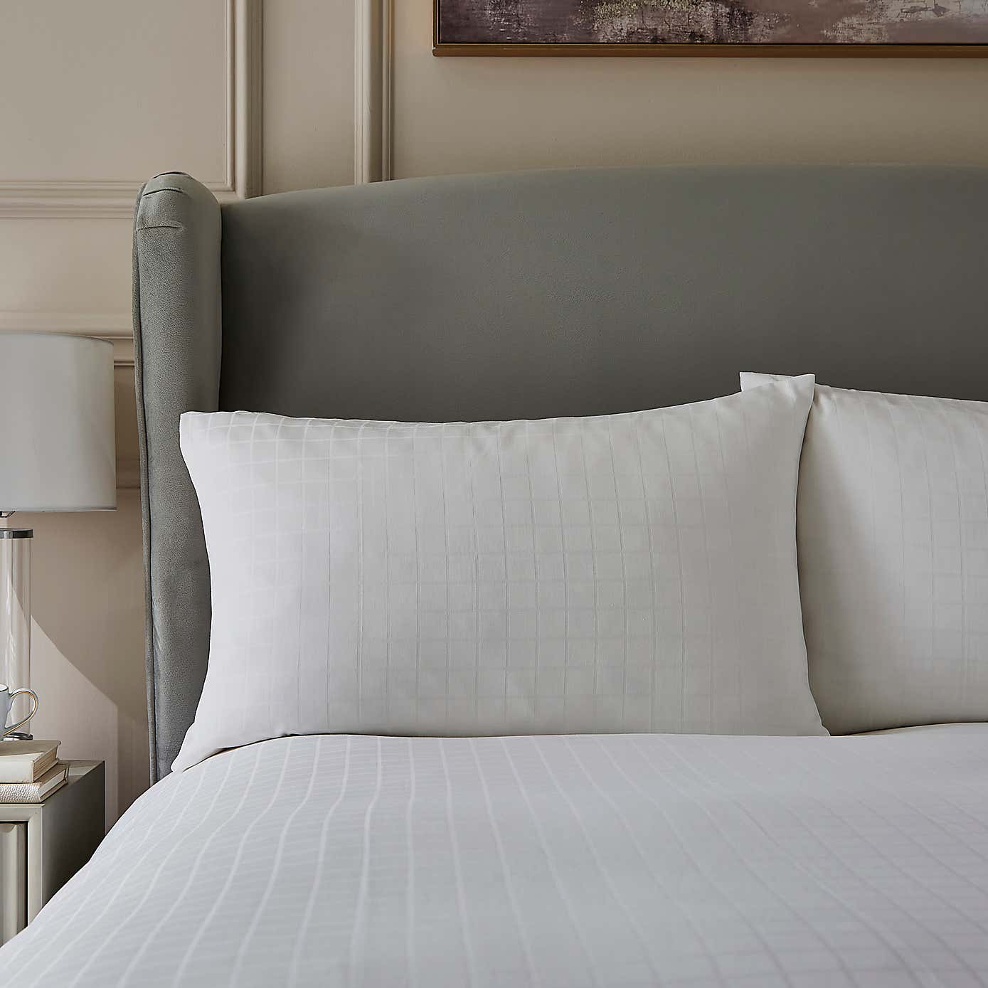 Hotel 200 Thread Count Check Duvet Cover & Pillowcase Set