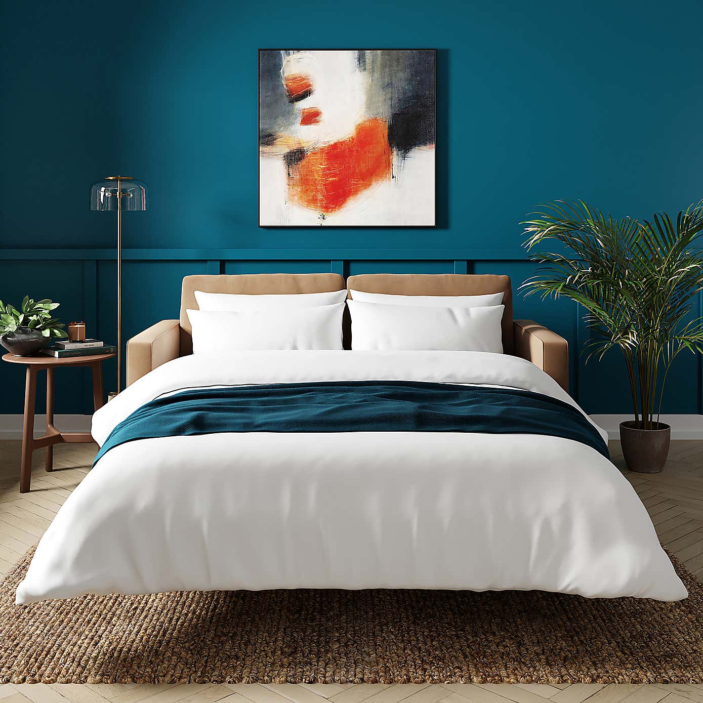 Zoe Velvet 3 Seater Double Sofa Bed