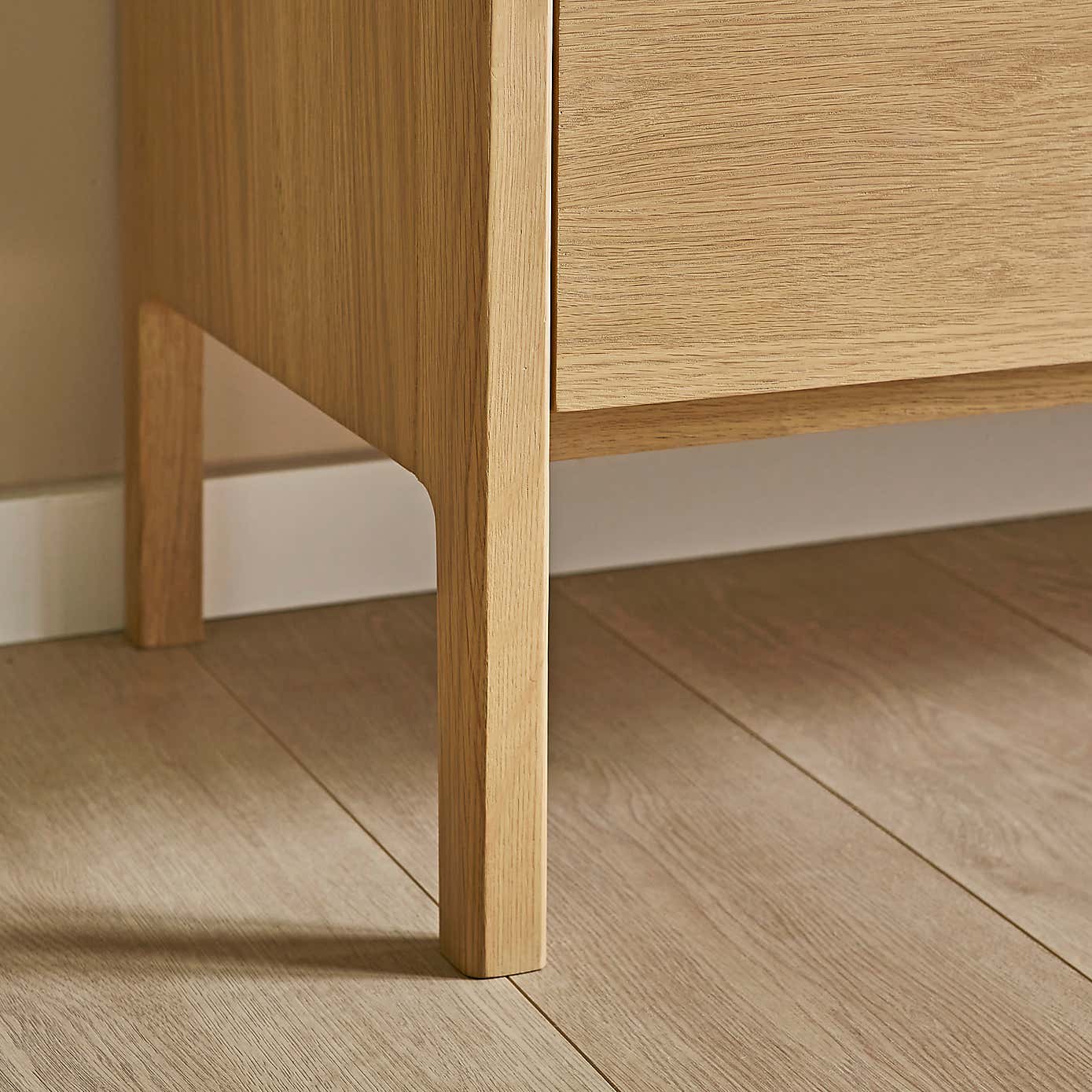 Elements Holmes Extra Wide TV Unit for TVs up to 80", Oak