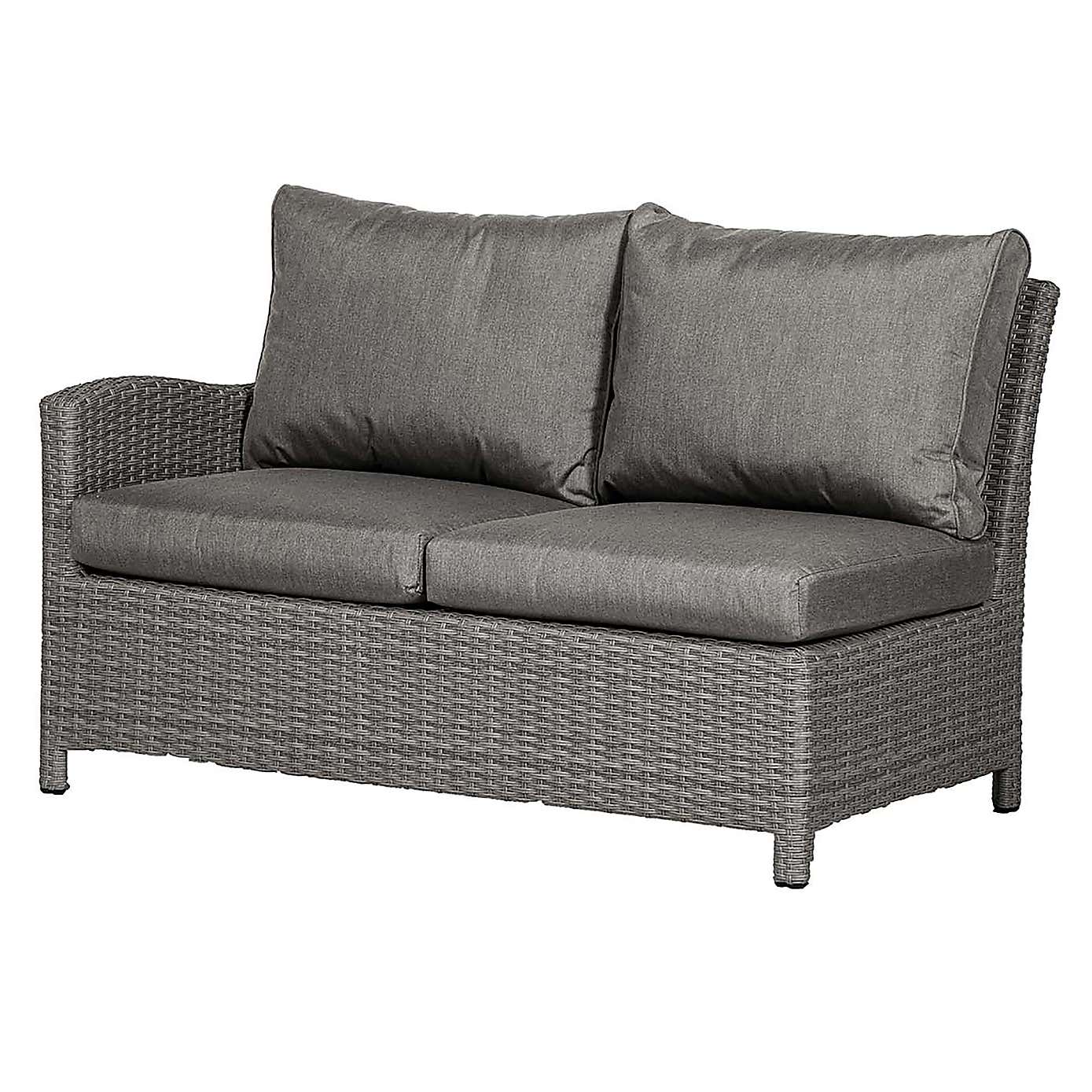 Paris 7 Piece Deluxe Modular Corner Dining Set with Square Firepit