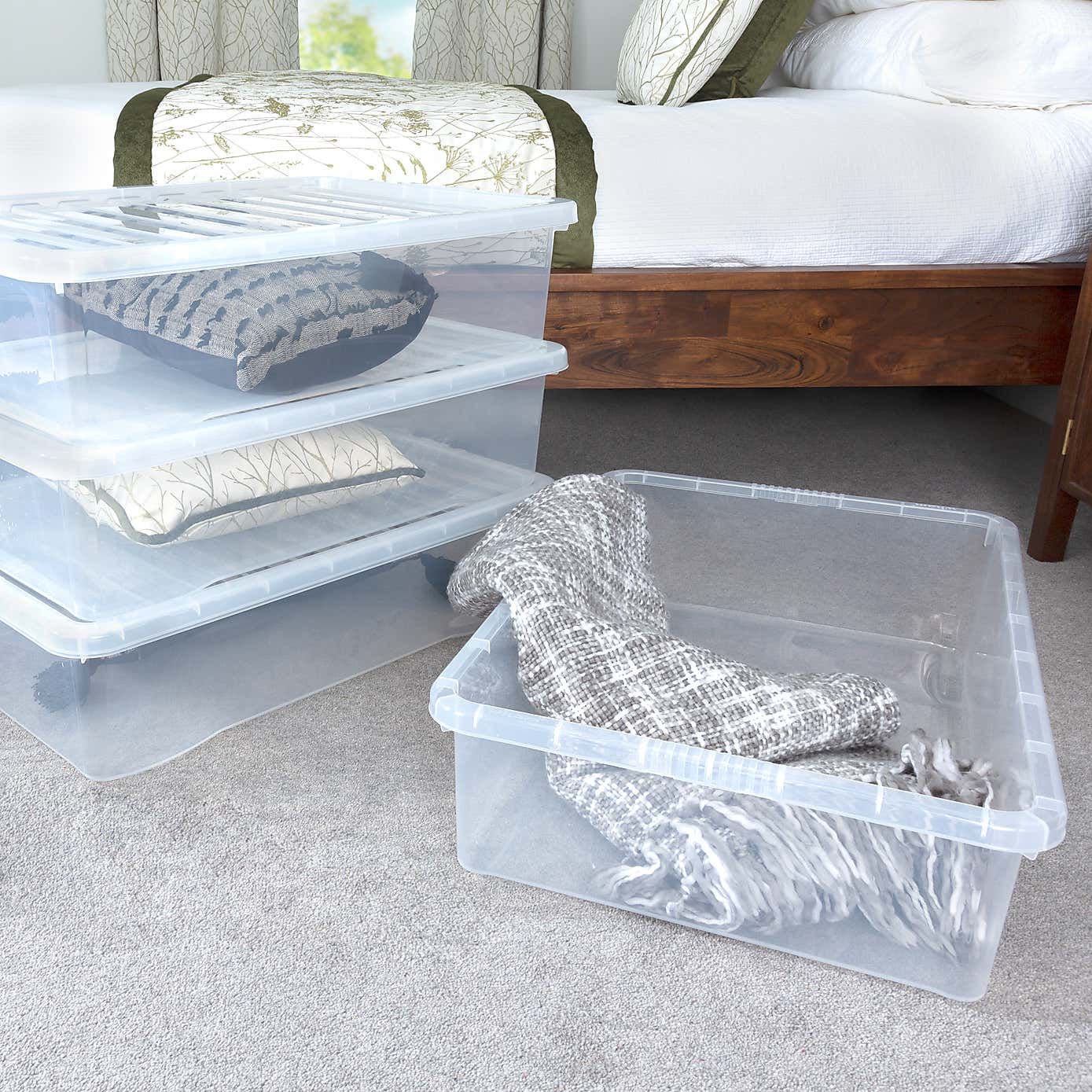 Wham Crystal Set of 4 Clear Boxes & Lids, 46L