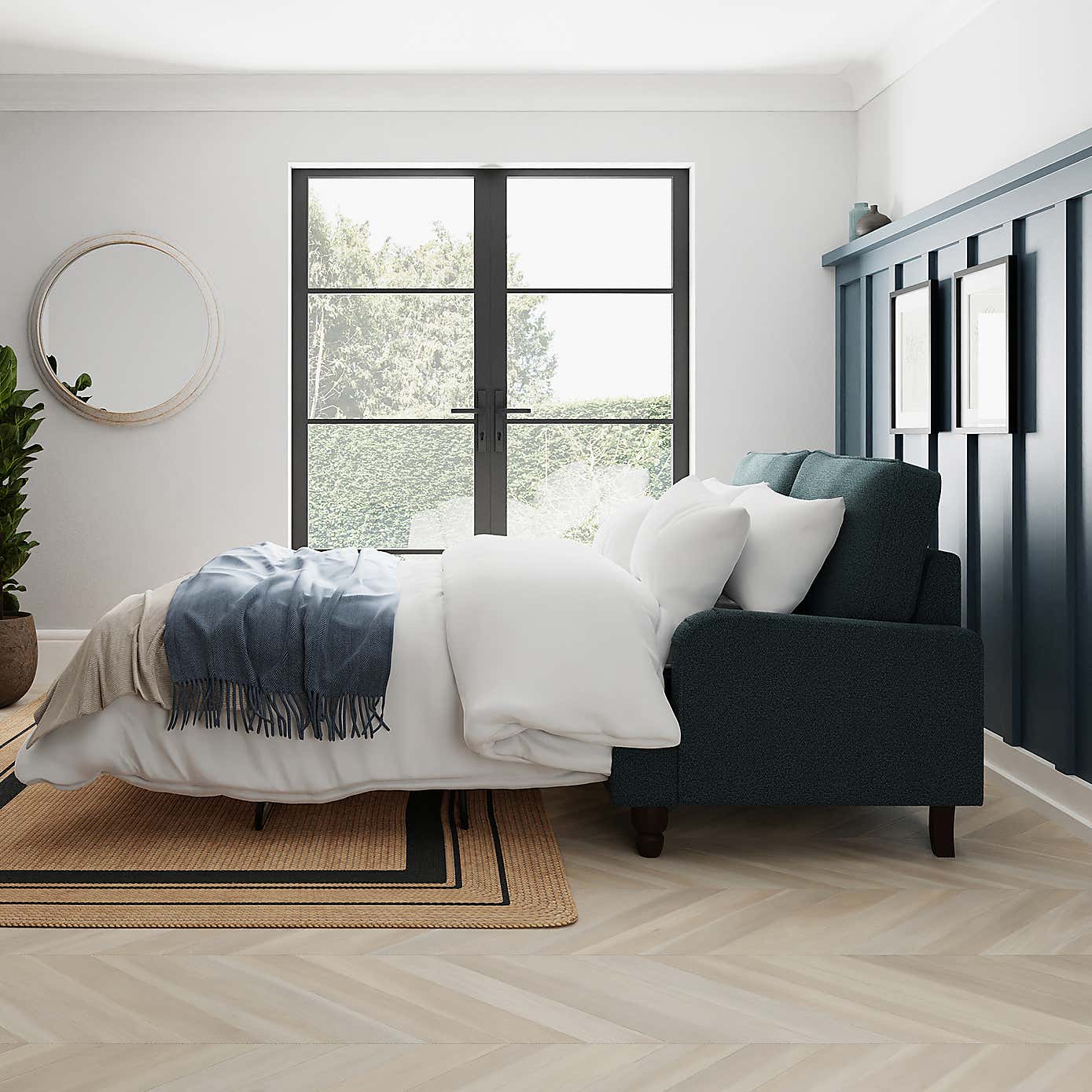 Beatrice Chunky Soft Chenille 3 Seater Double Sofa Bed