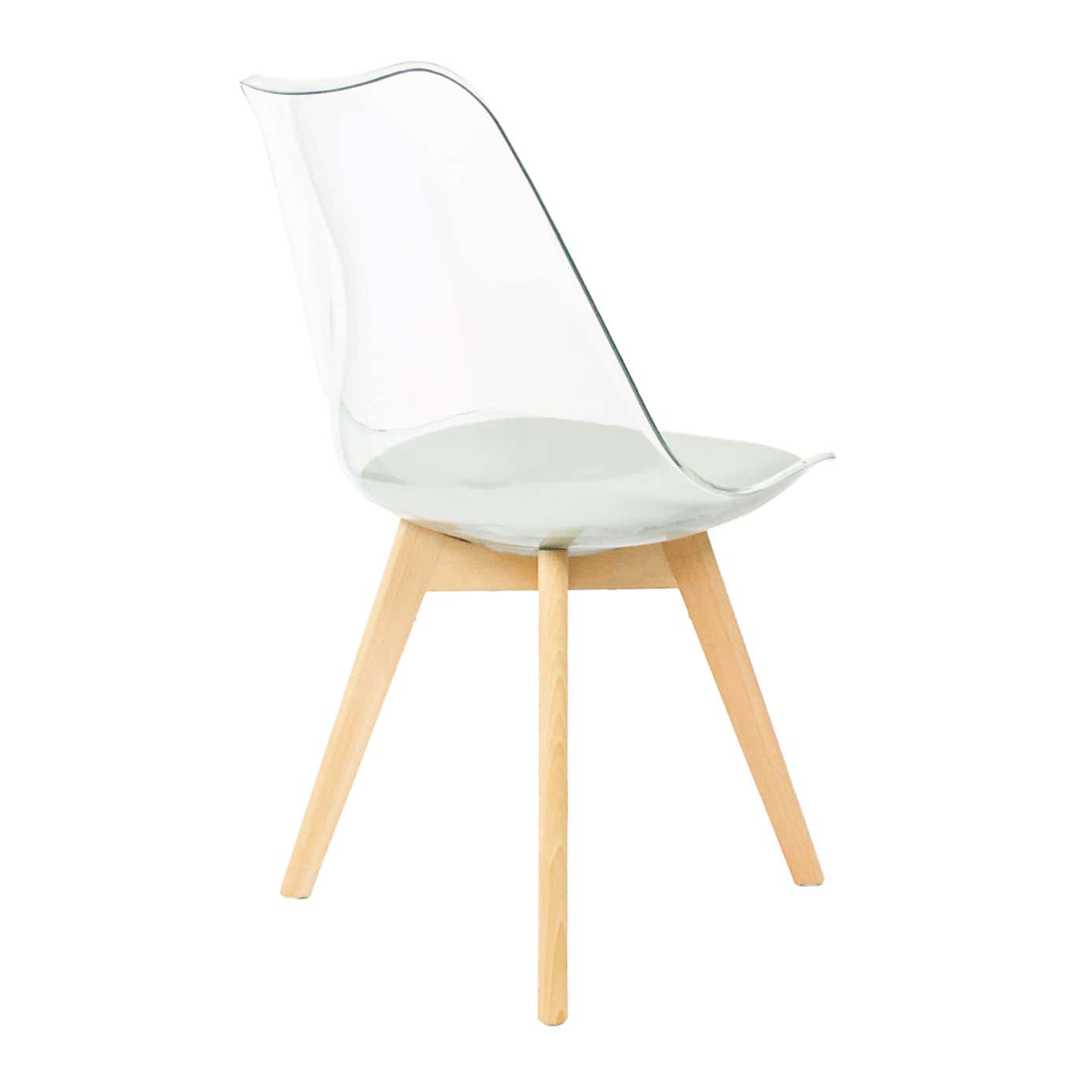Fusion Living Soho Clear Plastic Dining Chair with Squared Legs