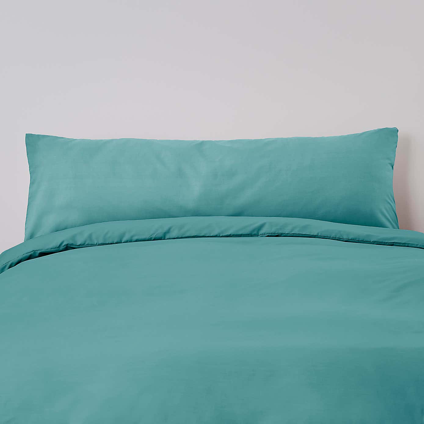 Non Iron Plain Dye Aqua Bolster Pillowcase