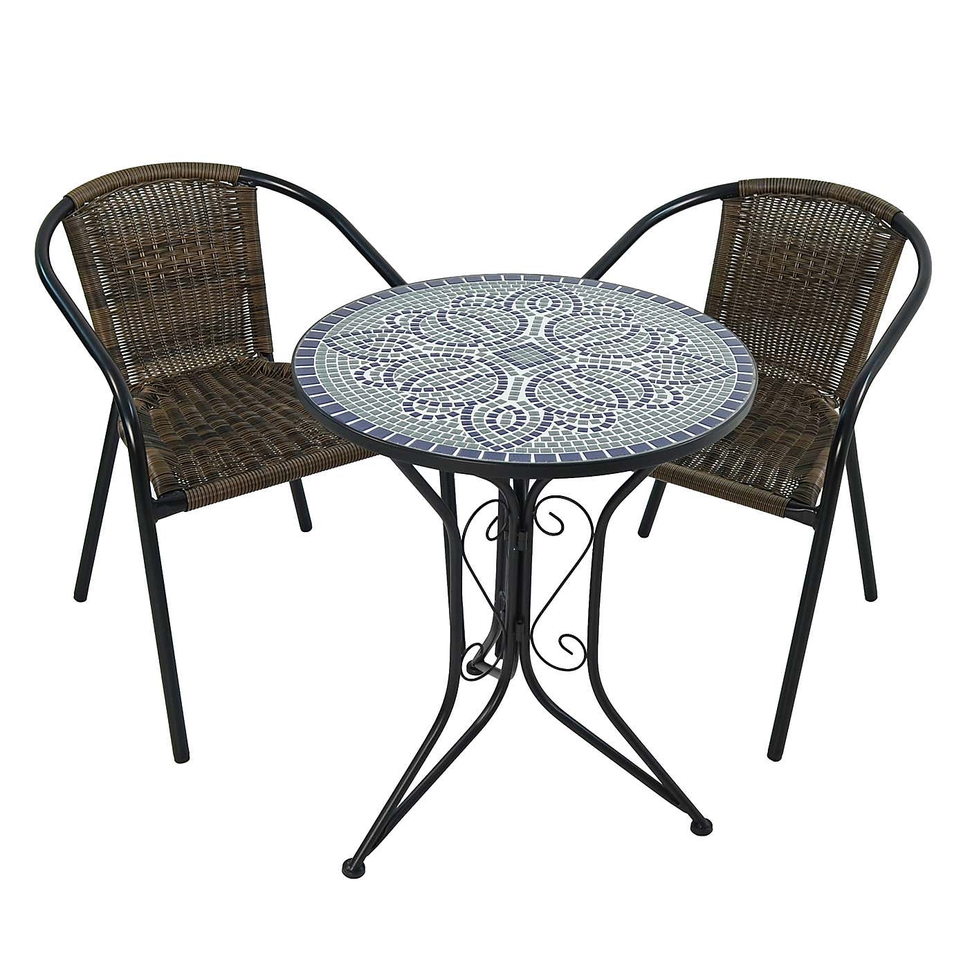 Summer Terrace Atlanta Round Bistro Table with 2 Springdale Chairs