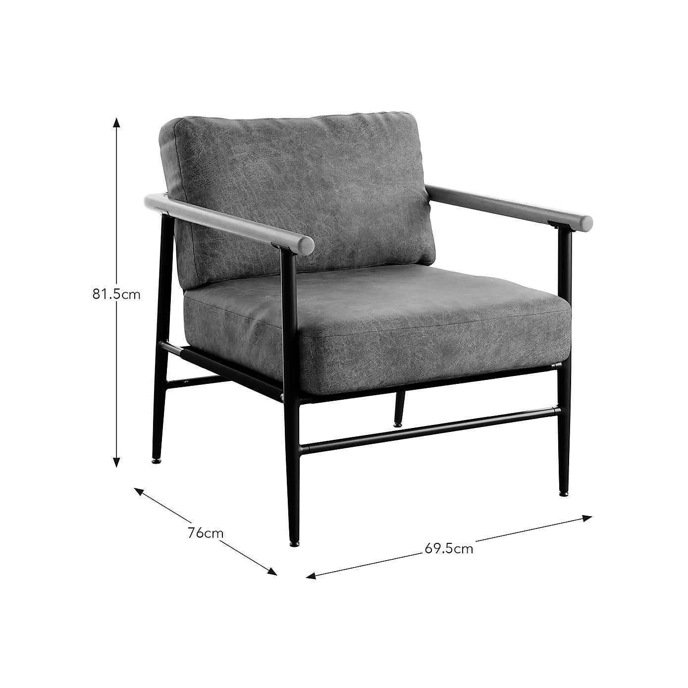 Arbour Faux Leather Industrial Accent Chair