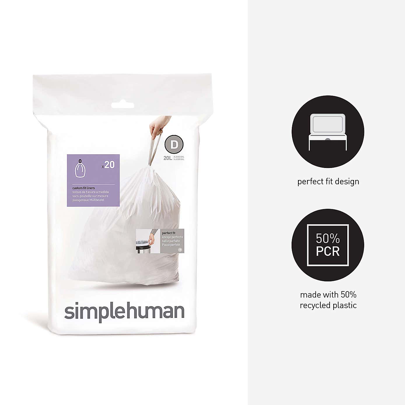 simplehuman D 20 Litre Bin Liners