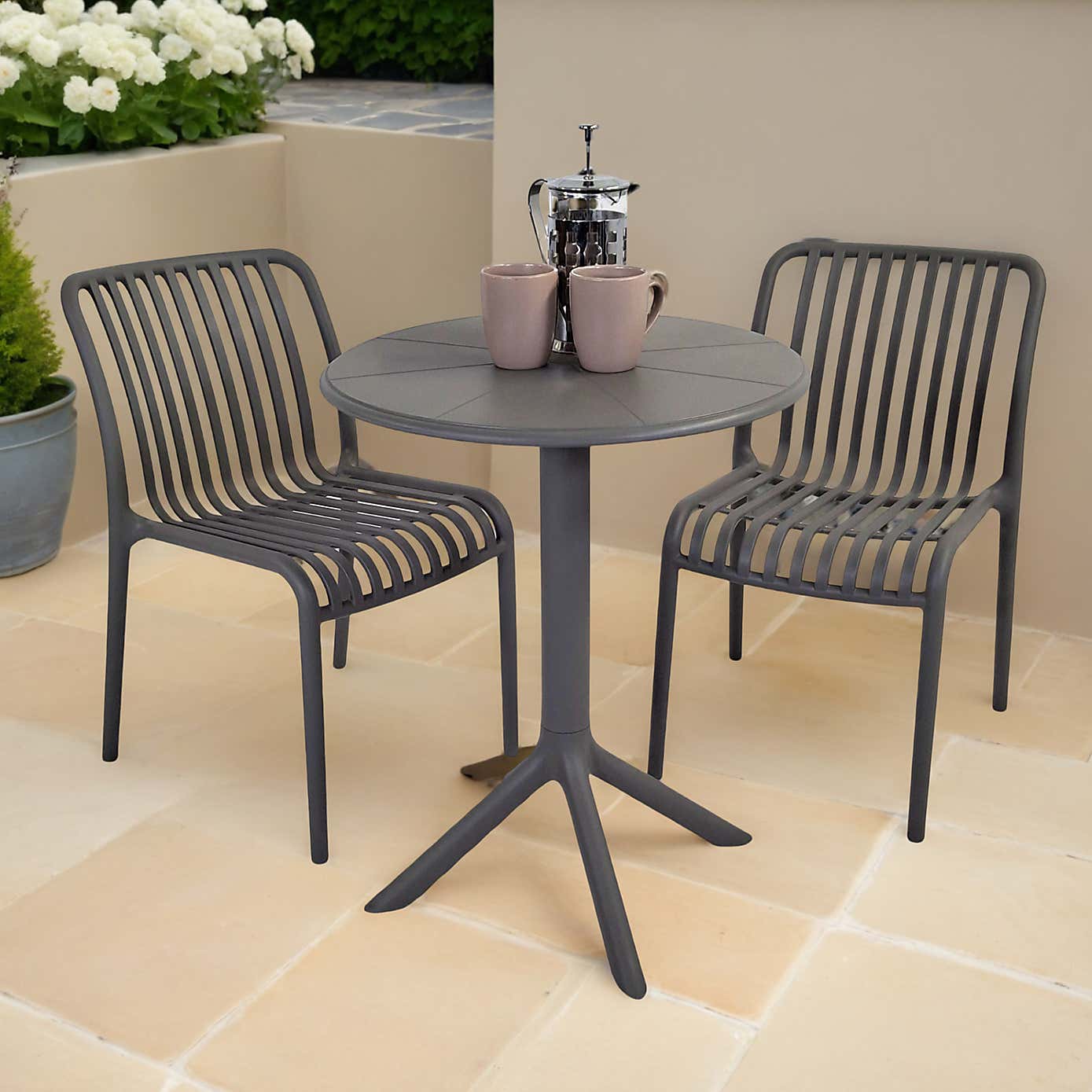 Modura Anders Round Bistro Table with 2 Mia Bistro Chairs