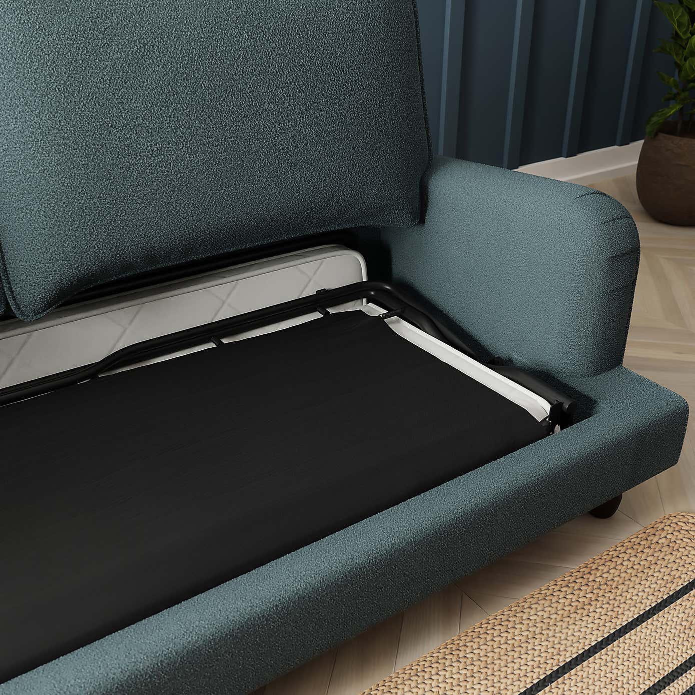 Beatrice Chunky Soft Chenille 3 Seater Double Sofa Bed