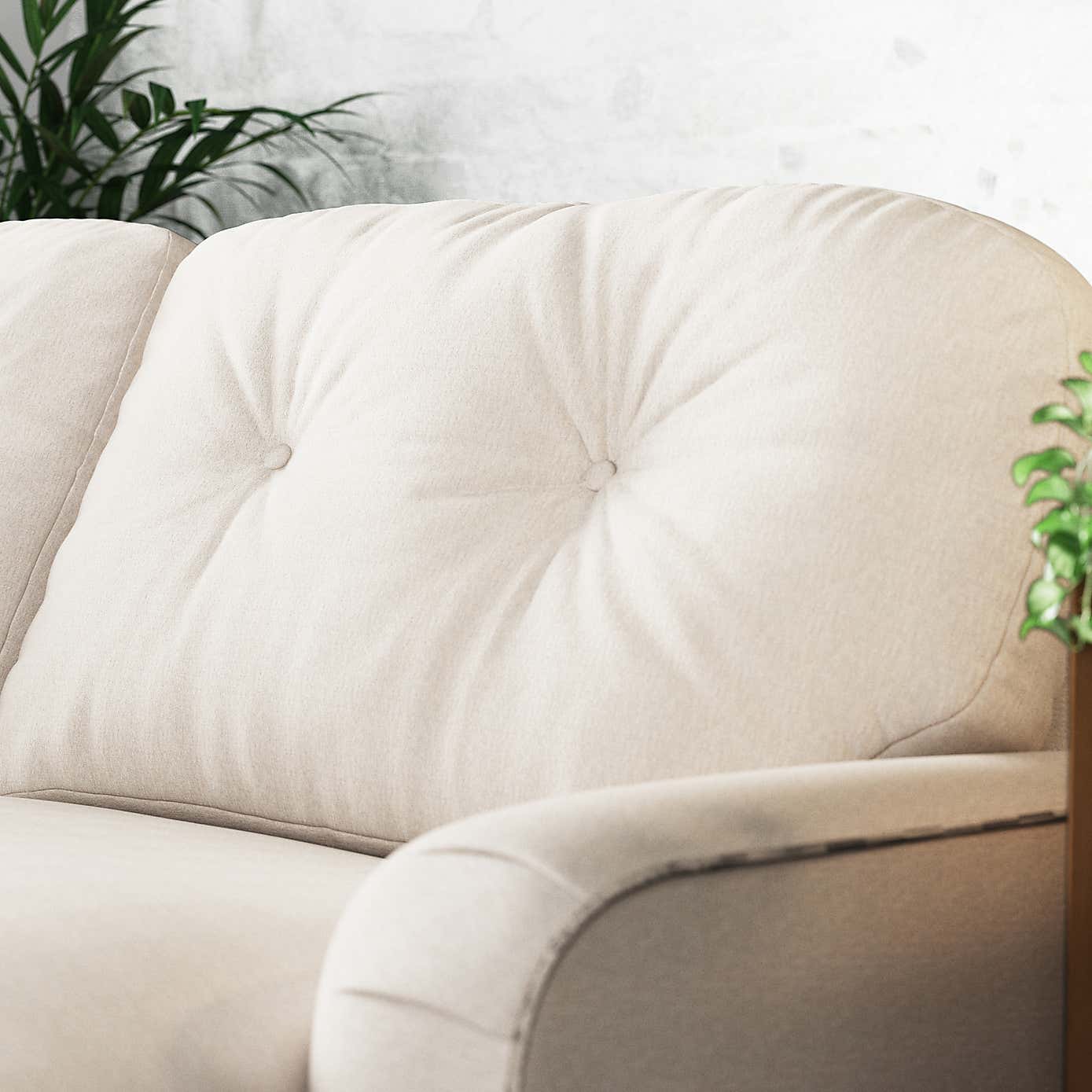 Martha Slub Faux Linen Corner Chaise Sofa