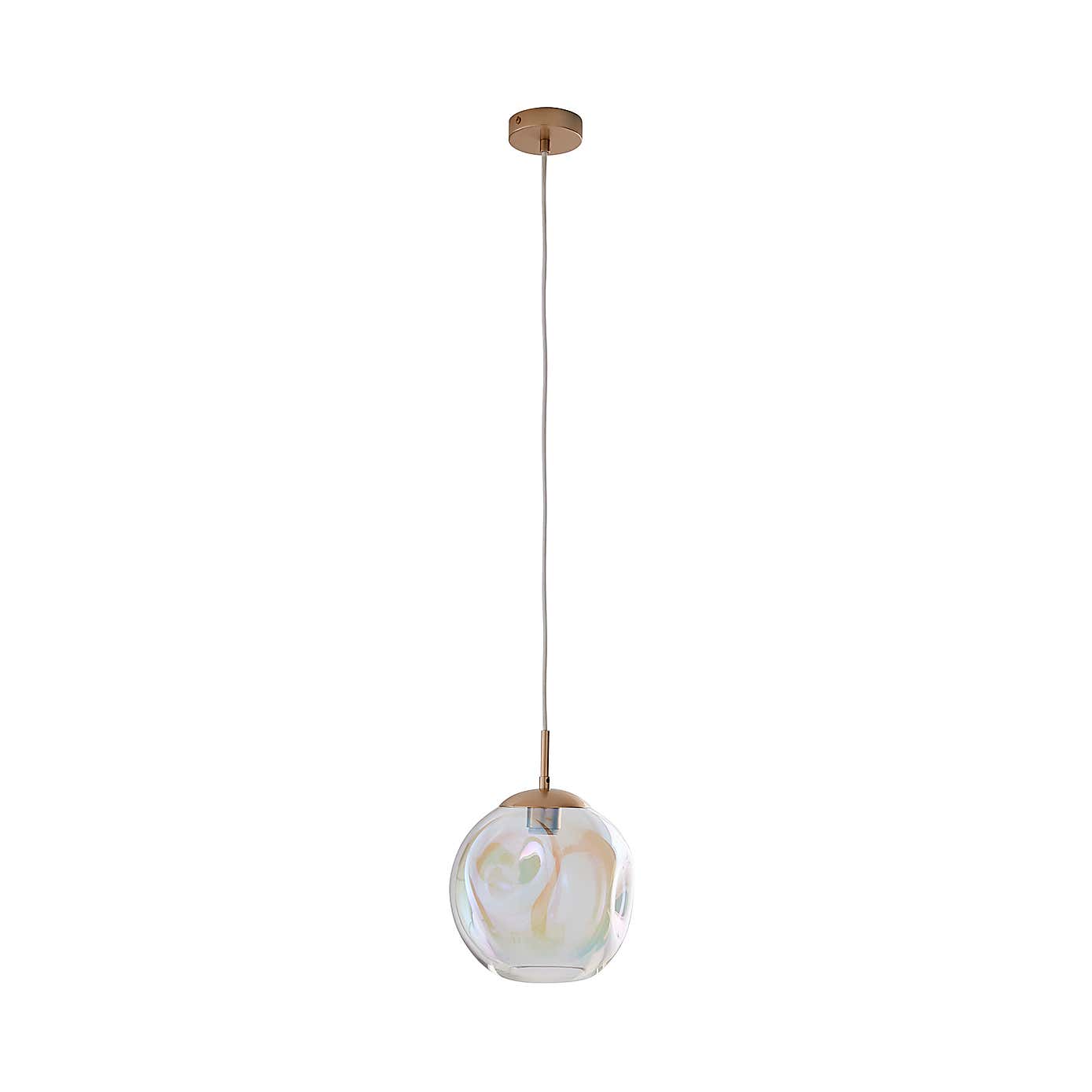Alexis Glass 1 Light Pendant Ceiling Fitting 20cm