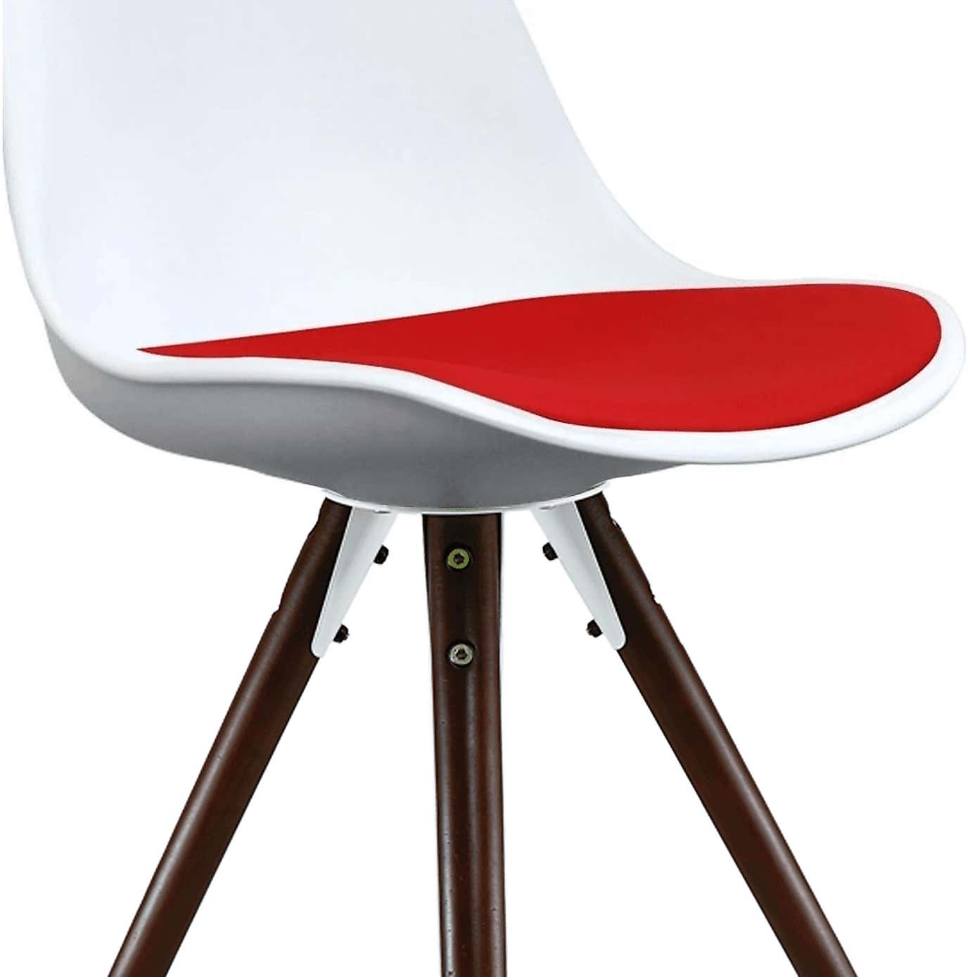 Fusion Living Soho White Plastic Dining Chair with Pyramid Legs