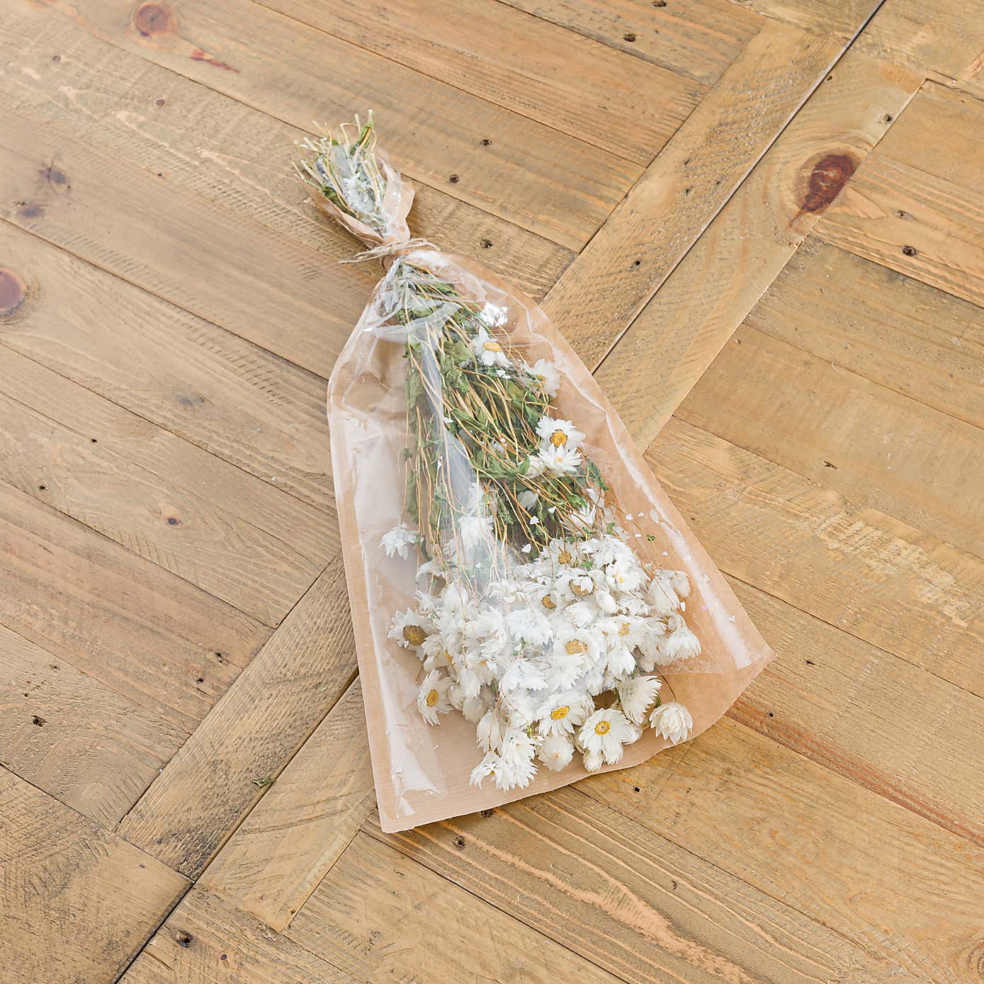 Dried White Rhodanthe Bouquet