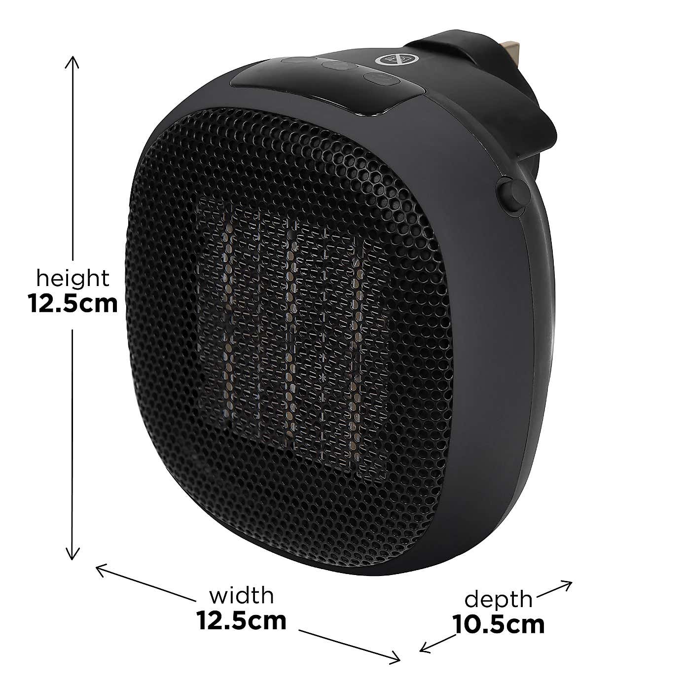 Russell Hobbs 700W Black Compact Plug Ceramic Heater