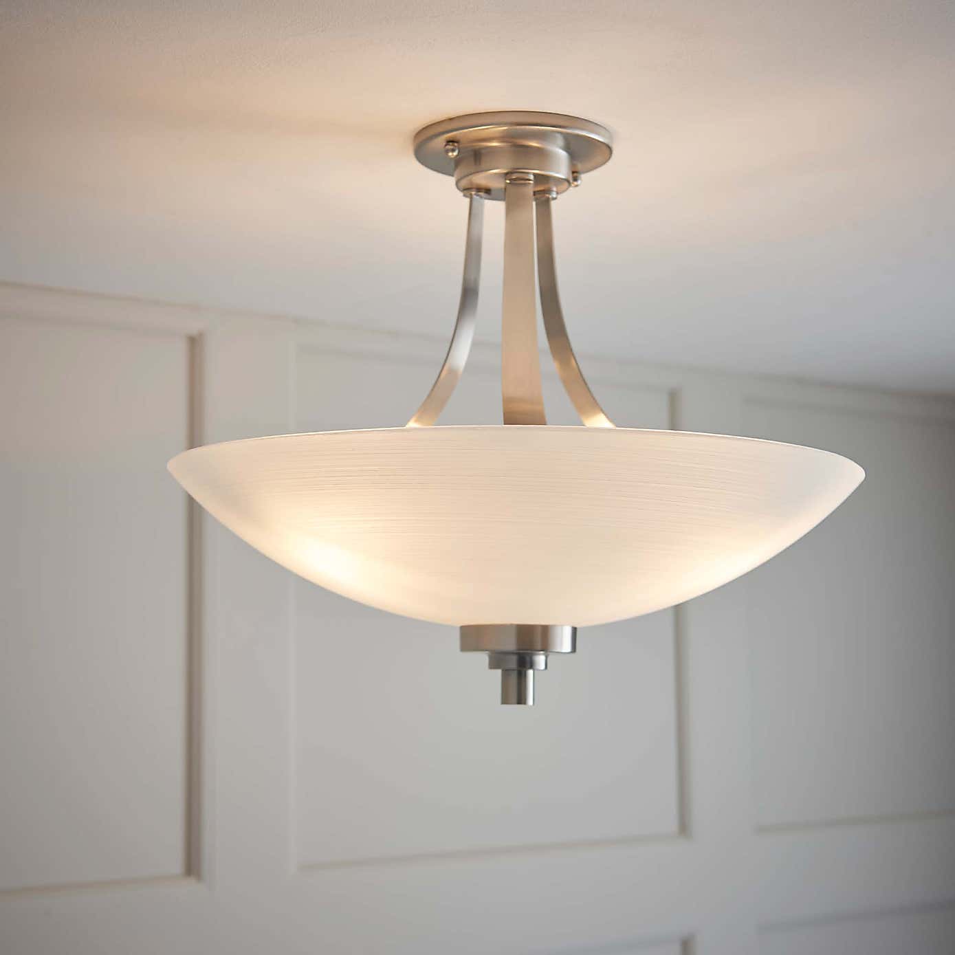 Vogue Welles 3 Light Semi Flush Ceiling Fitting