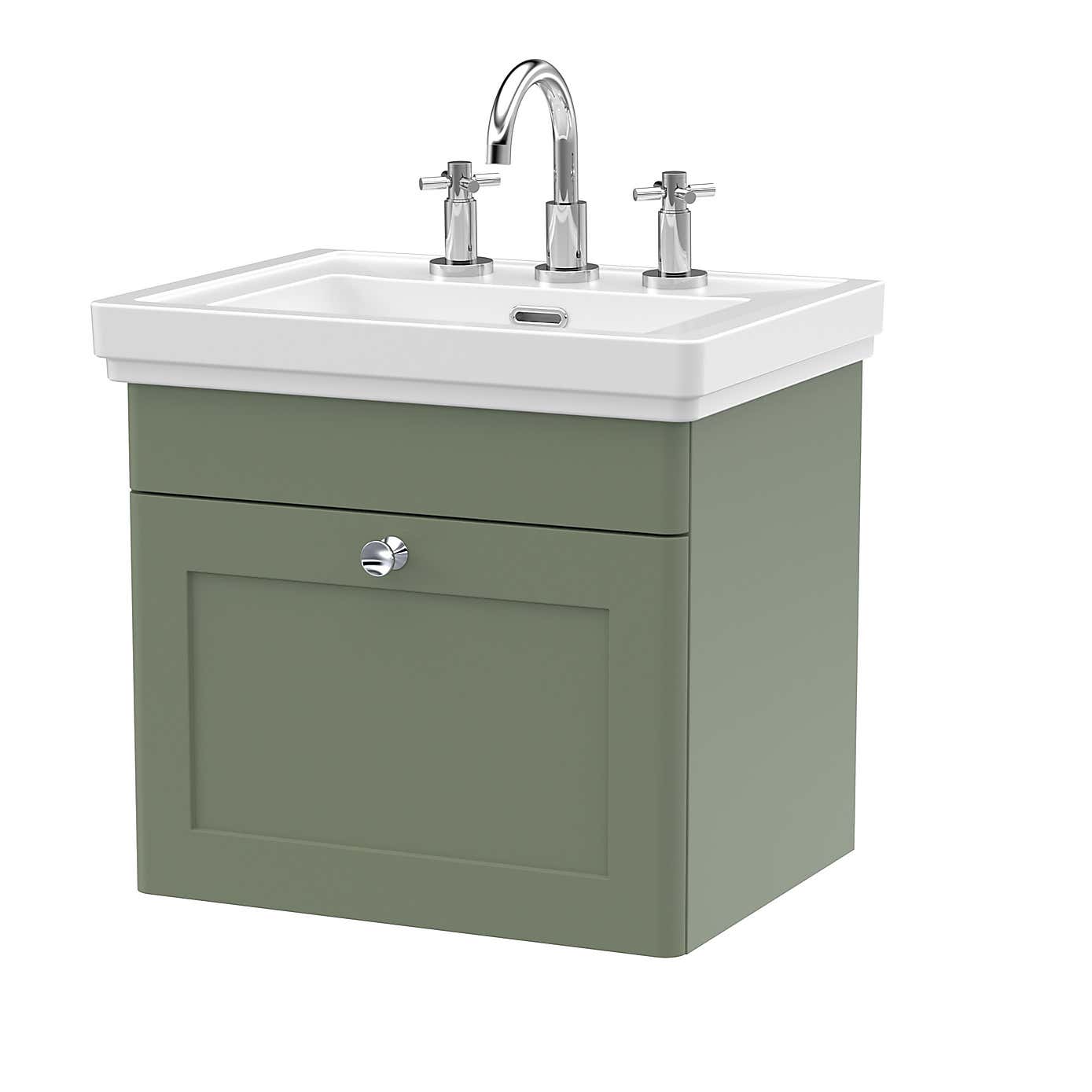 Classique Wall Mounted 1 Drawer Vanity Unit with Basin