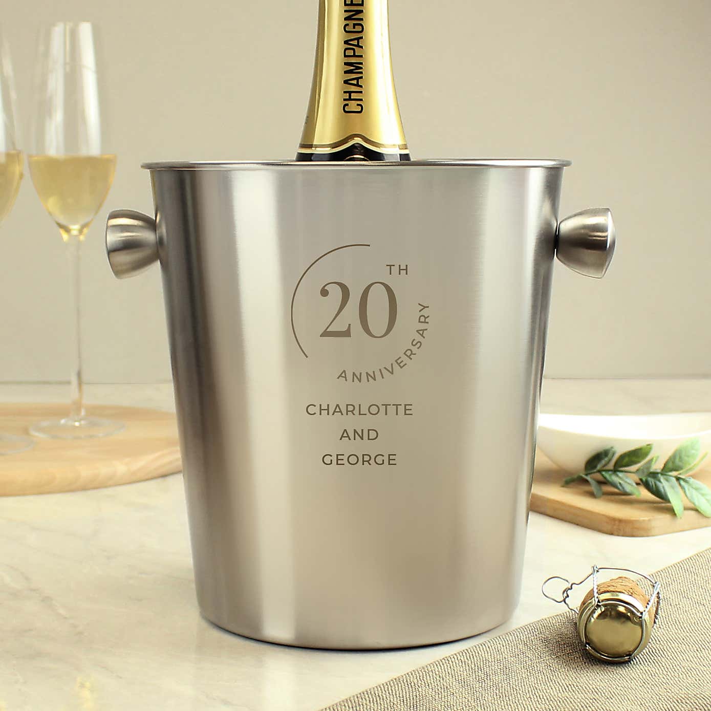 Personalised Date Stainless Steel Ice Bucket