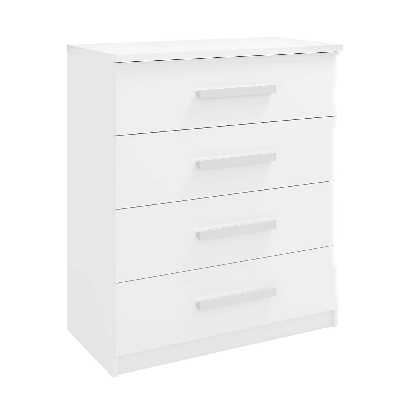 Sudbury 4 Drawer Chest, White and Grey