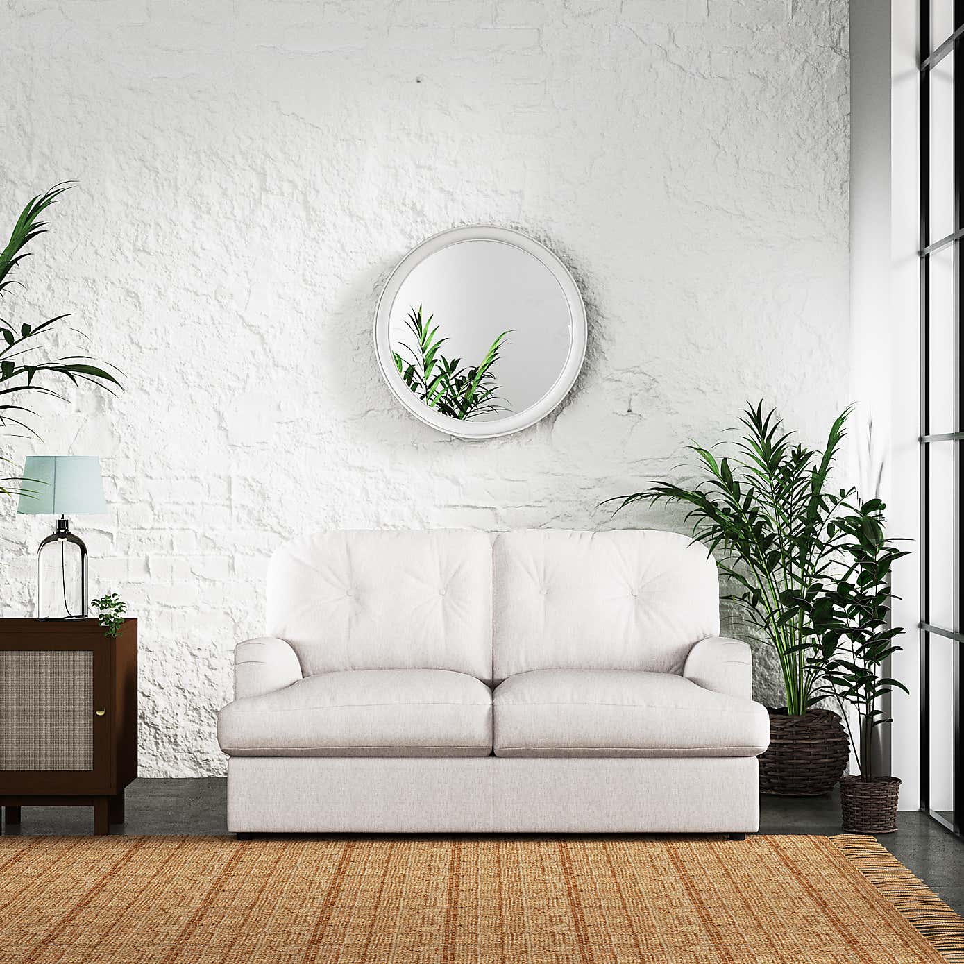 Martha Slub Faux Linen 2 Seater Double Sofa Bed