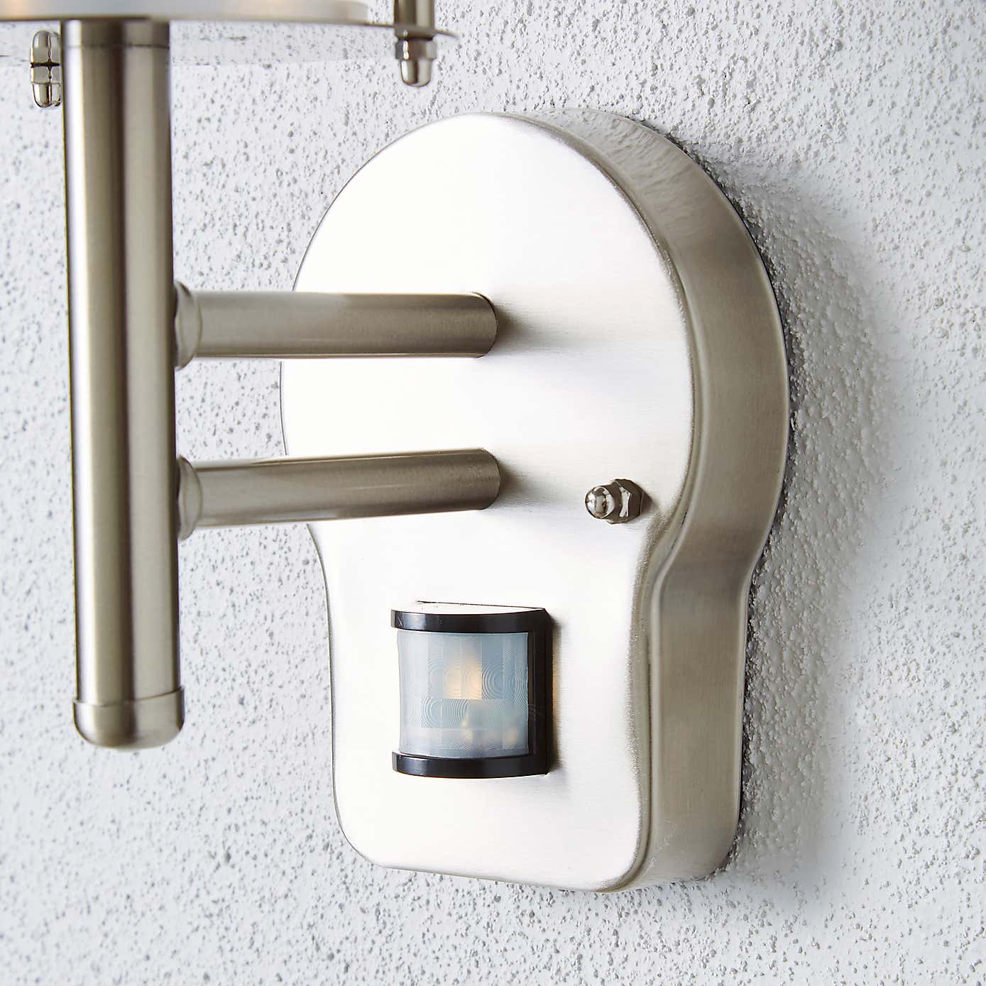 Derek PIR Sensor Glass Steel Outdoor Wall Light