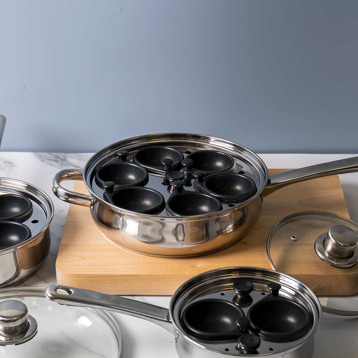 Non-Stick Stainless Steel 2 Egg Poacher Pan