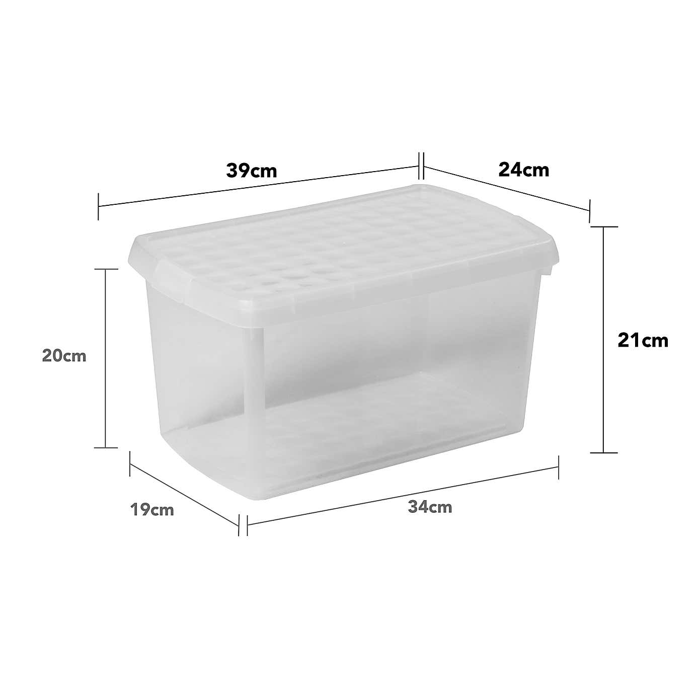 Wham Clip Pack of 4 Rectangle Storage Boxes With Lids