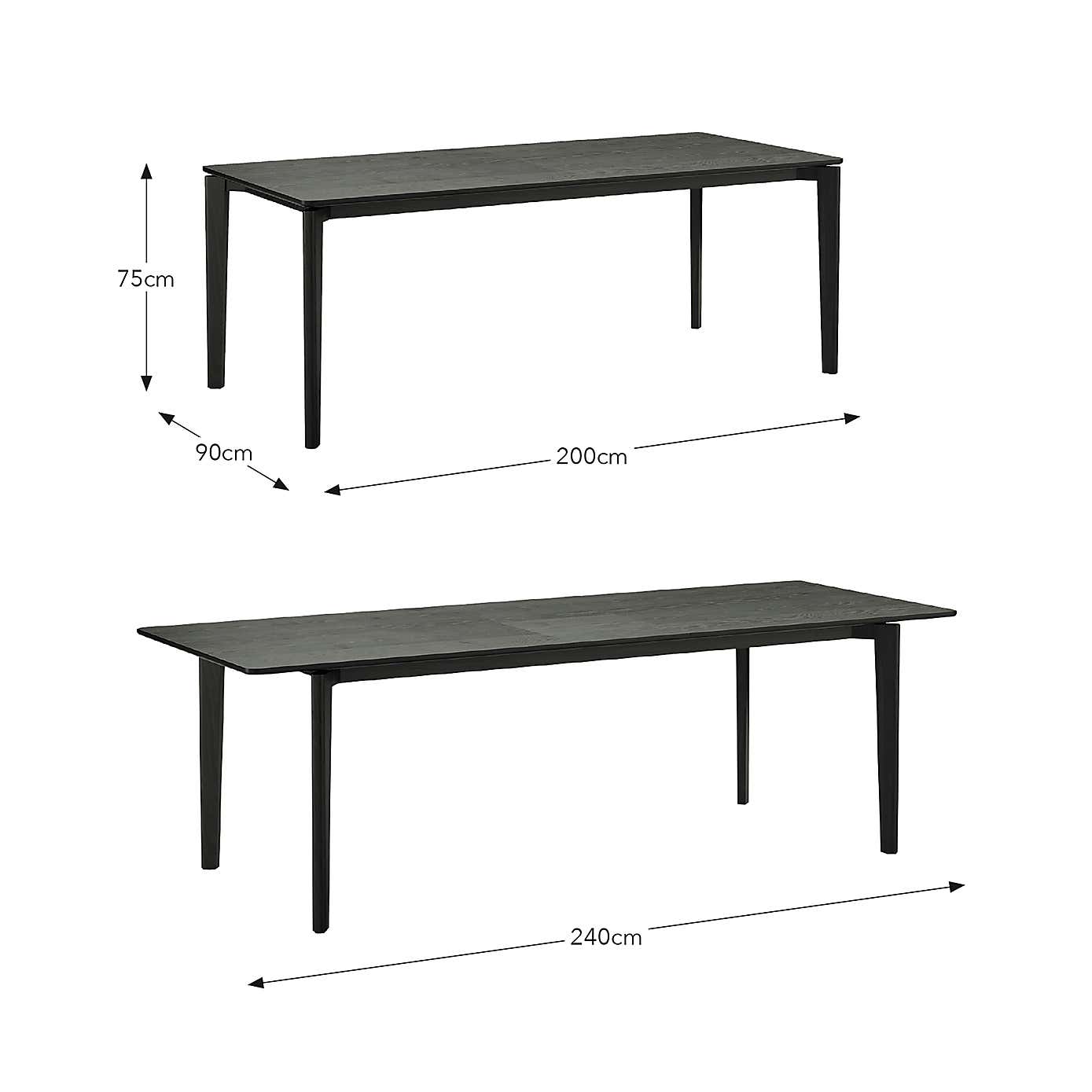 Hudson 6-8 Seater Rectangular Extendable Dining Table, Oak