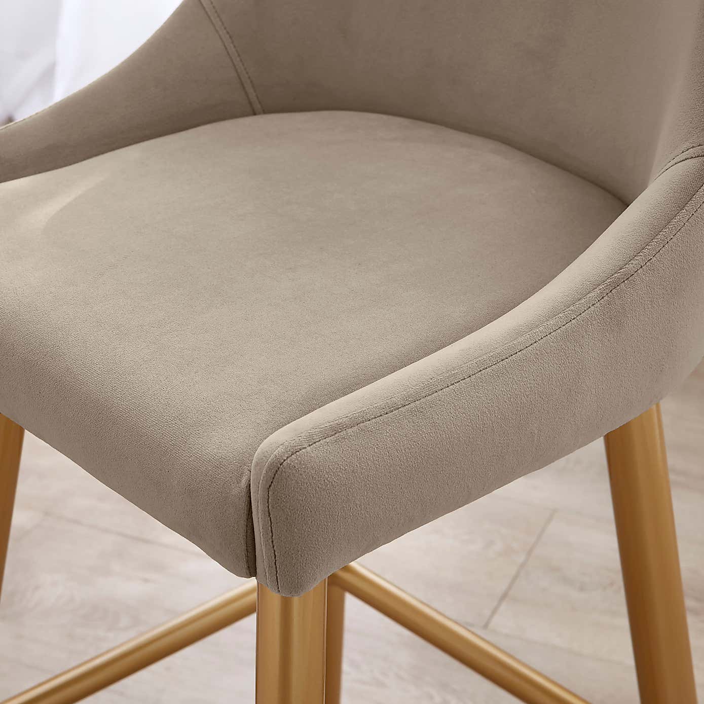 Montreal Bar Stool, Mink Velvet