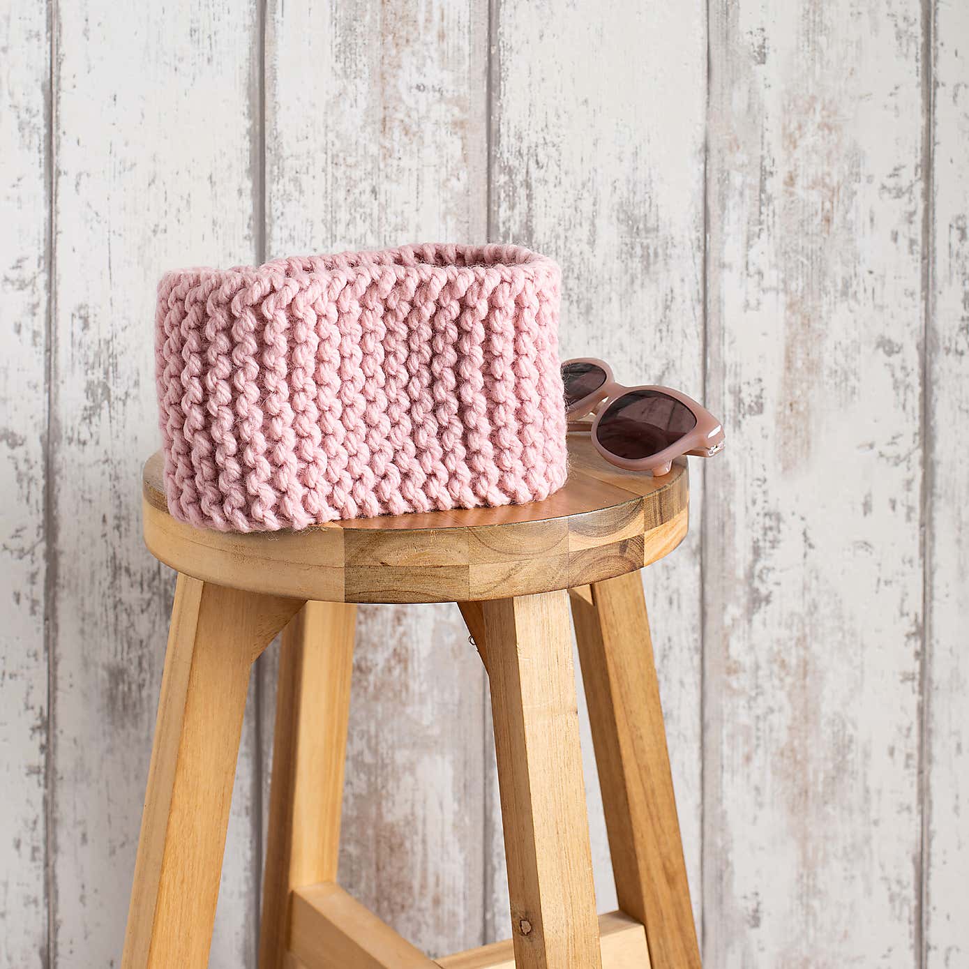 Wool Couture Beginners Pink Garter Headband Knit Kit