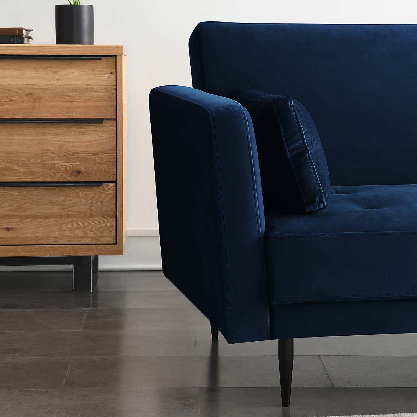 Selma Velvet Corner Double Sofa Bed