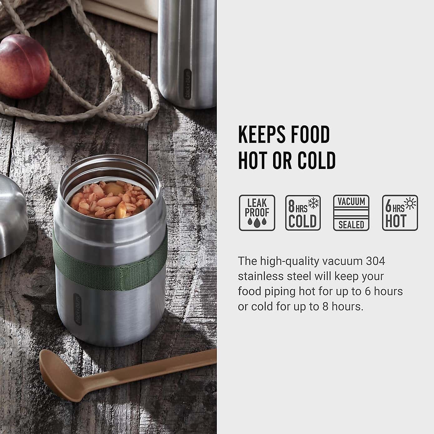 Black and Blum Food Flask