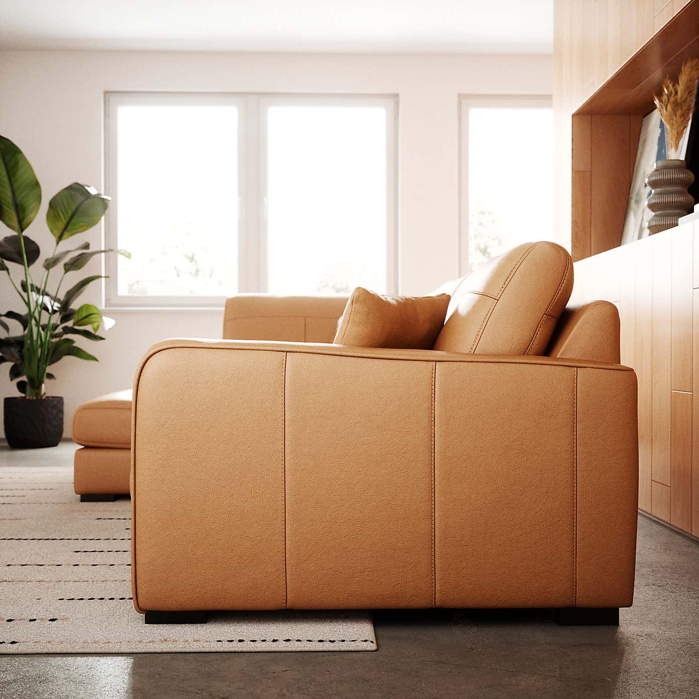 Carson Vintage Leather Large Corner Chaise Sofa