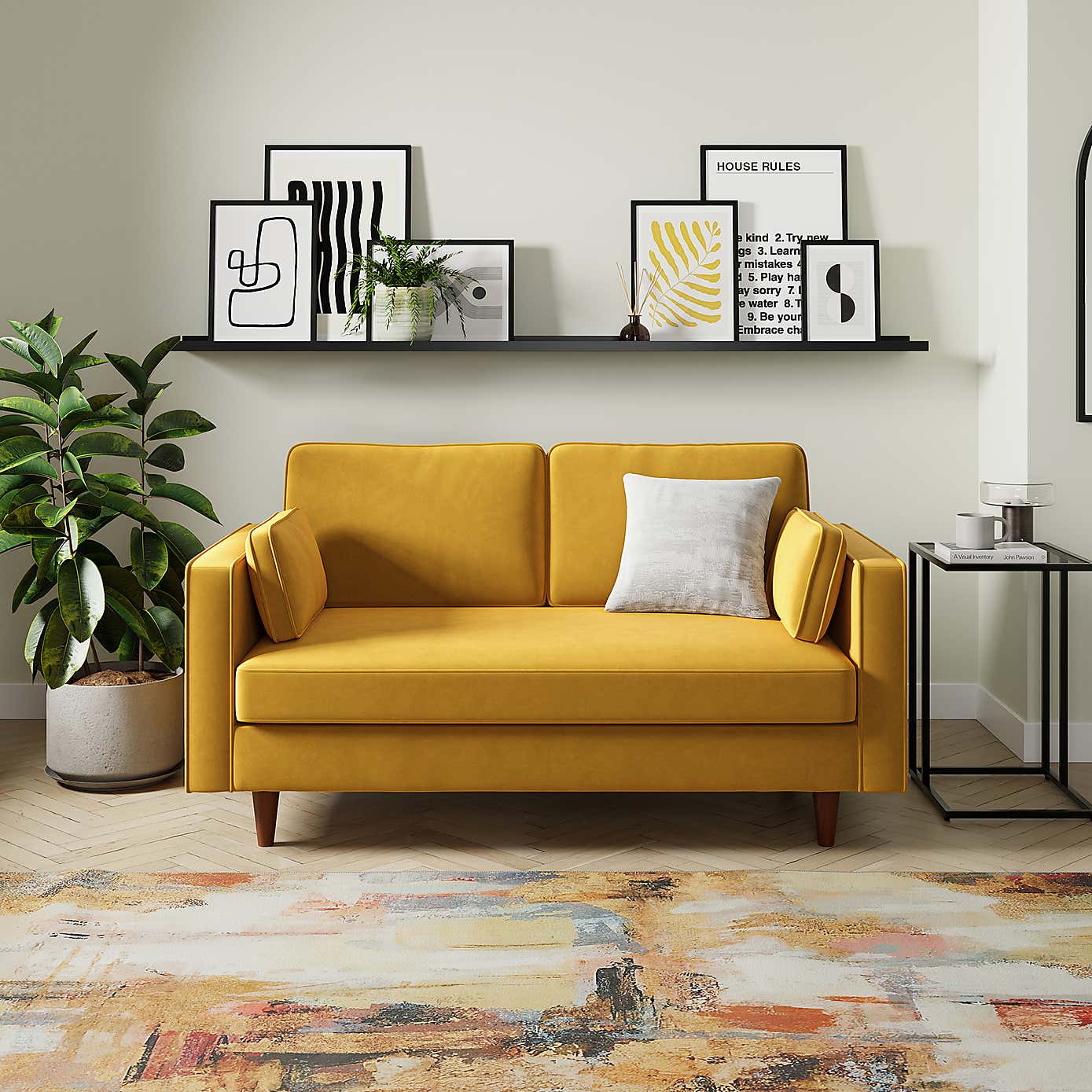 Zoe Plain Velvet 2 Seater Sofa