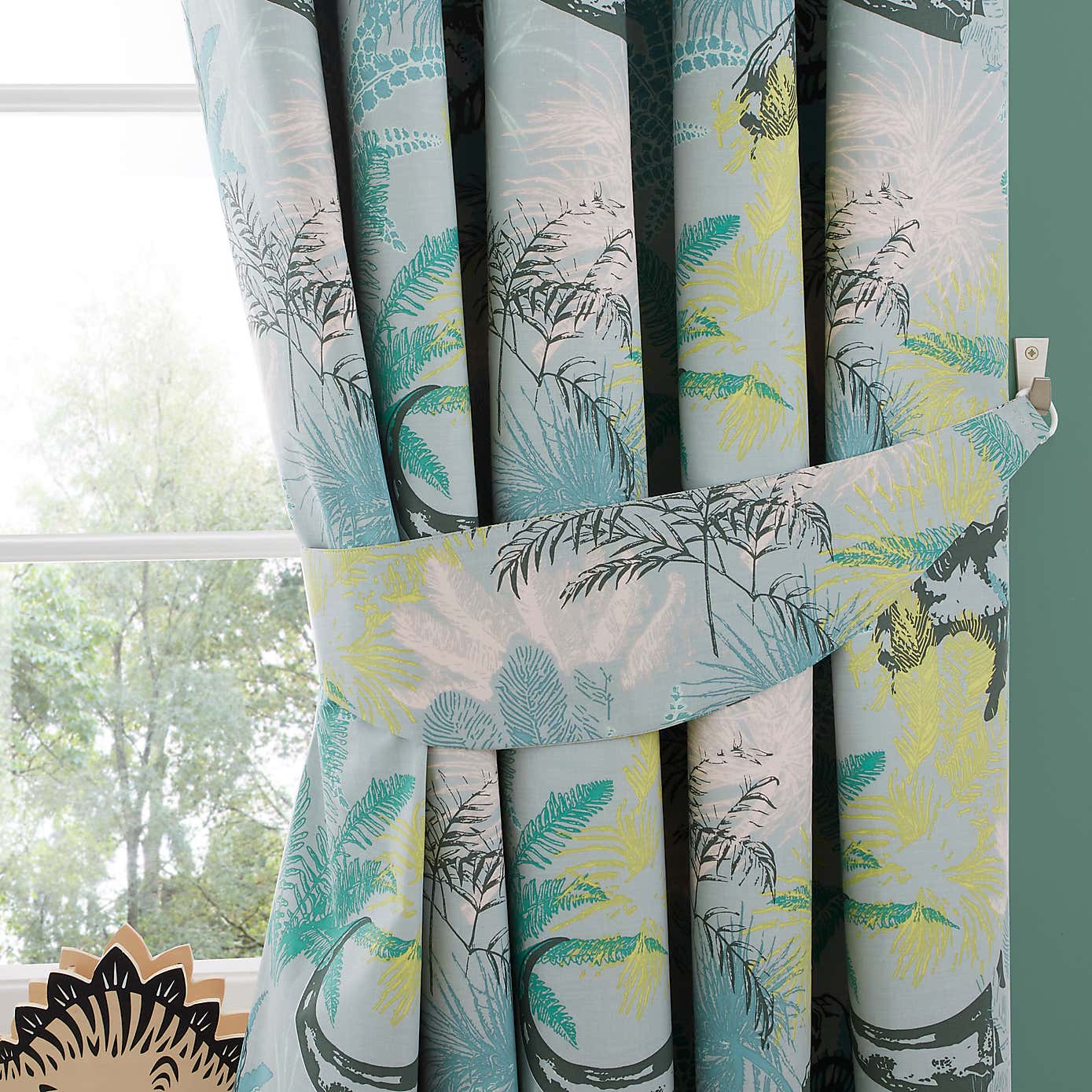 All About T-Rex Blackout Eyelet Curtains