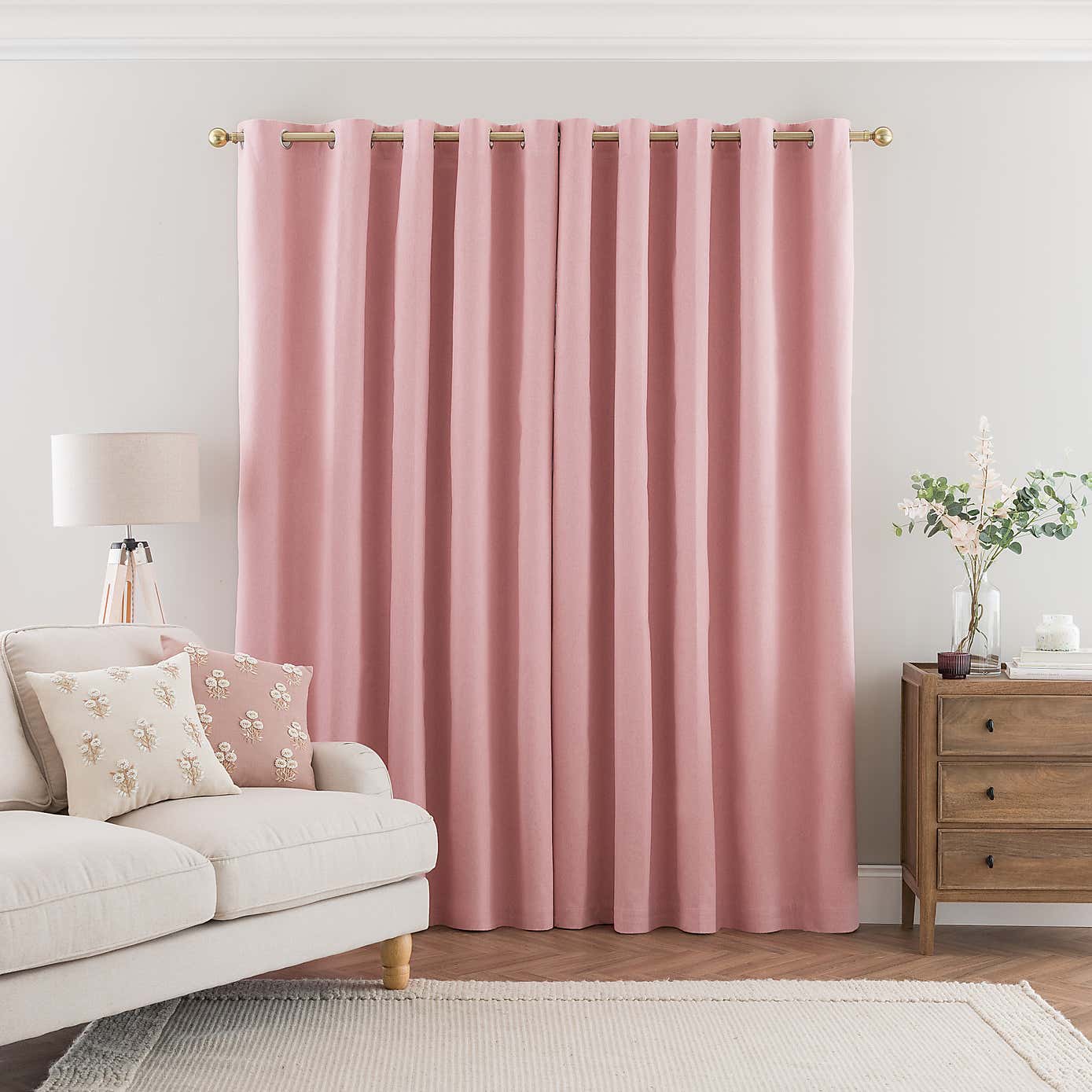 Luna Brushed Blackout Eyelet Curtains
