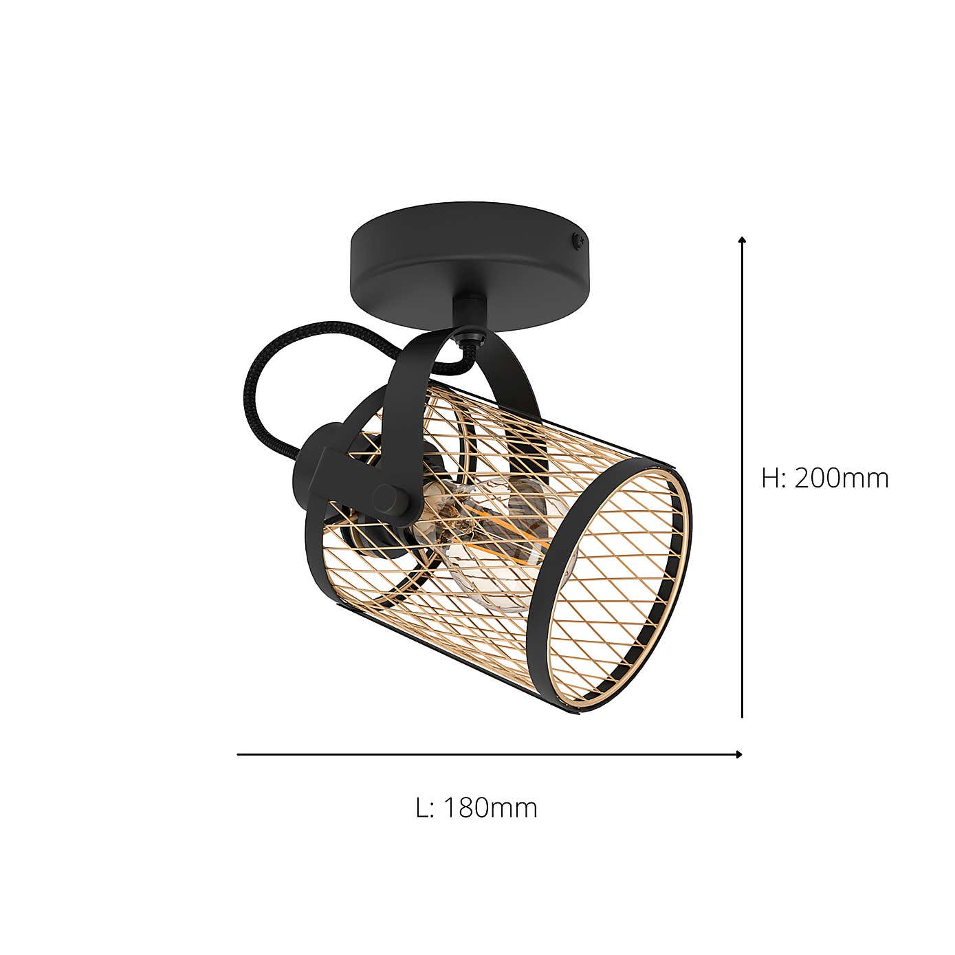 EGLO Dellow Industrial Adjustable Wall Ceiling Spotlight