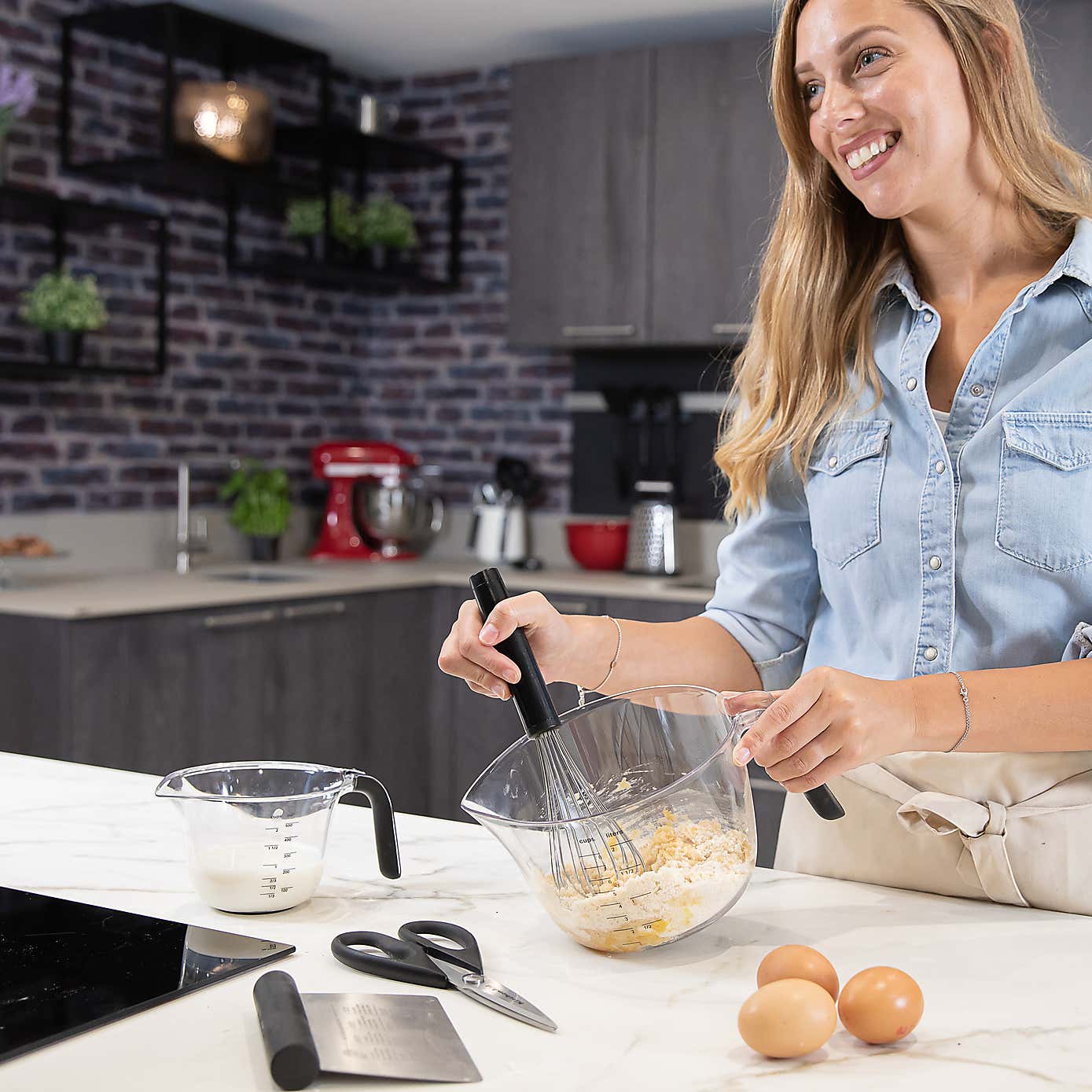 KitchenAid Set of 3 Black Measuring Jugs