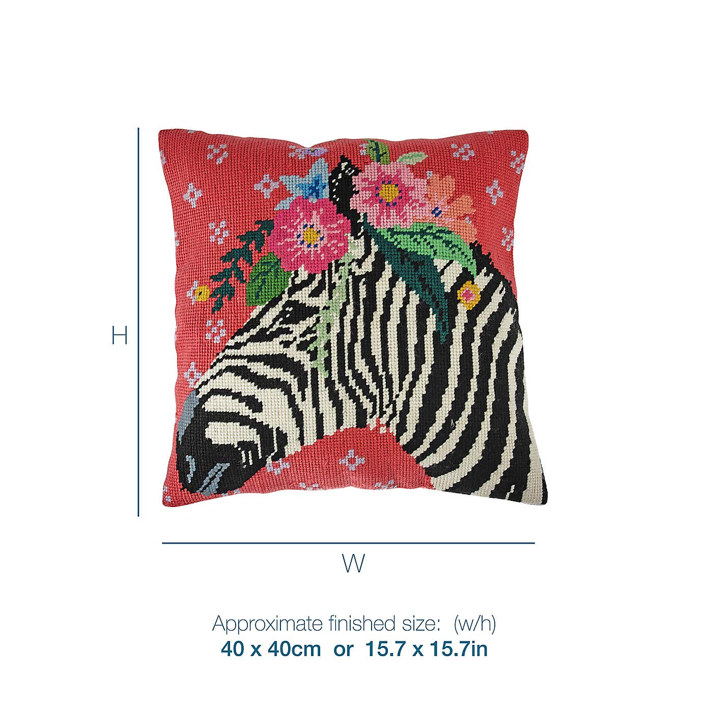 Tapestry Kit Cushion Zebra