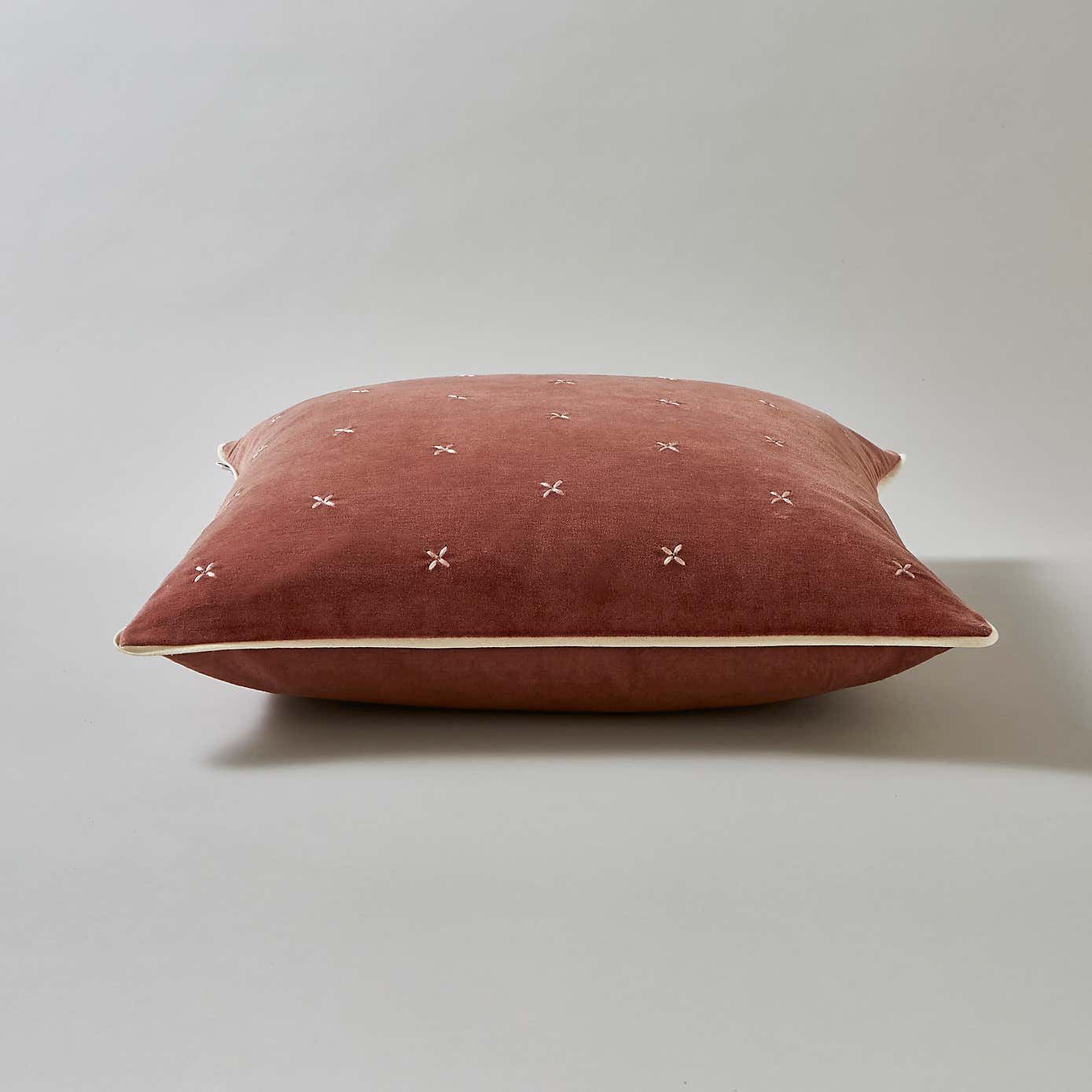 Cross Stitch Cotton Velvet Square Cushion