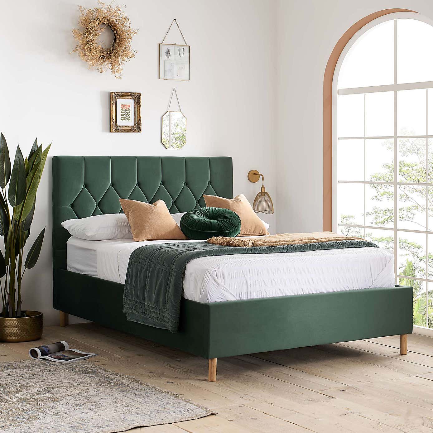 Loxley Velvet Ottoman Bed