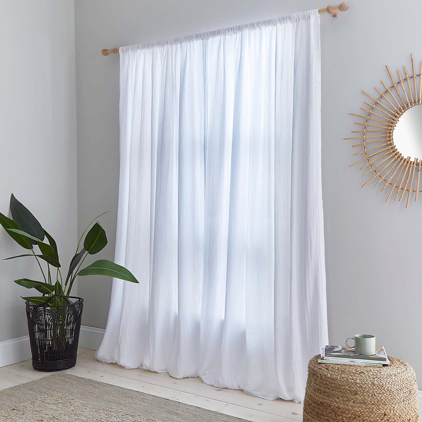 Cotton Muslin Eyelet Curtains