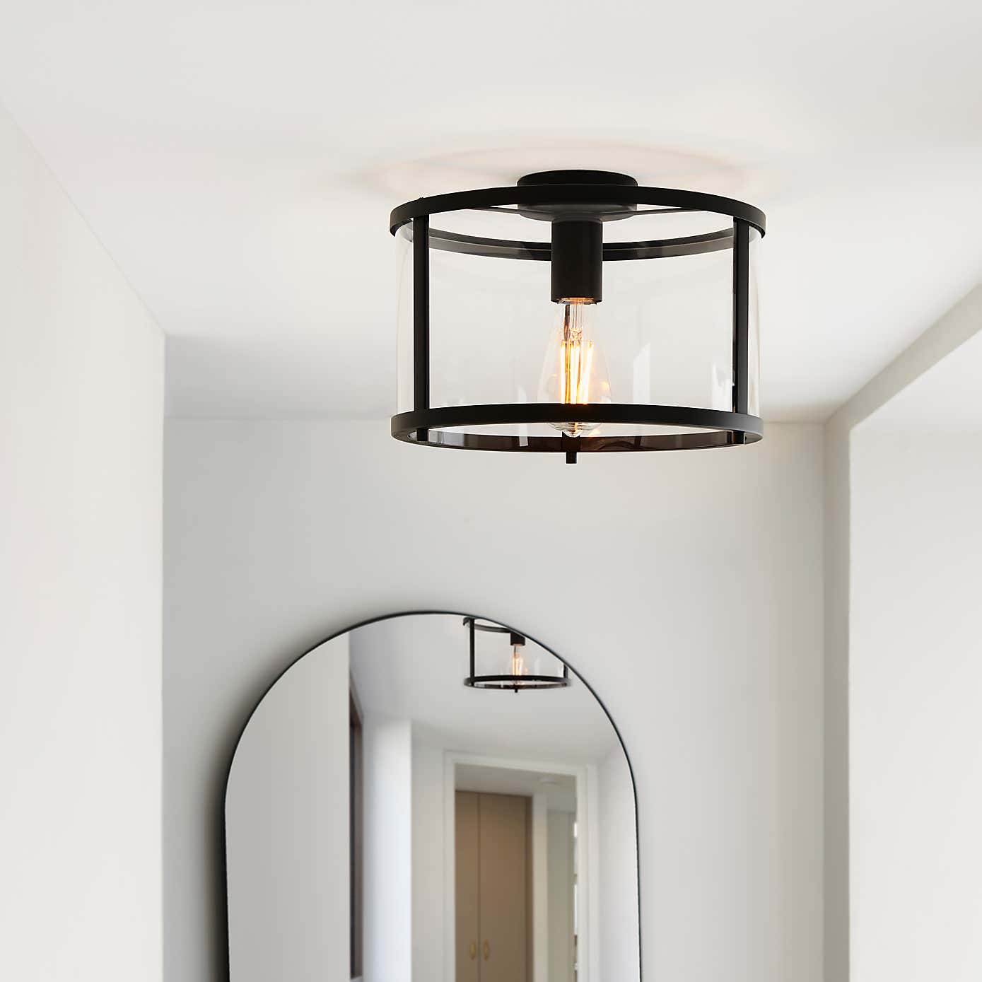 Vogue Lighting Beckett Industrial Flush Ceiling Light