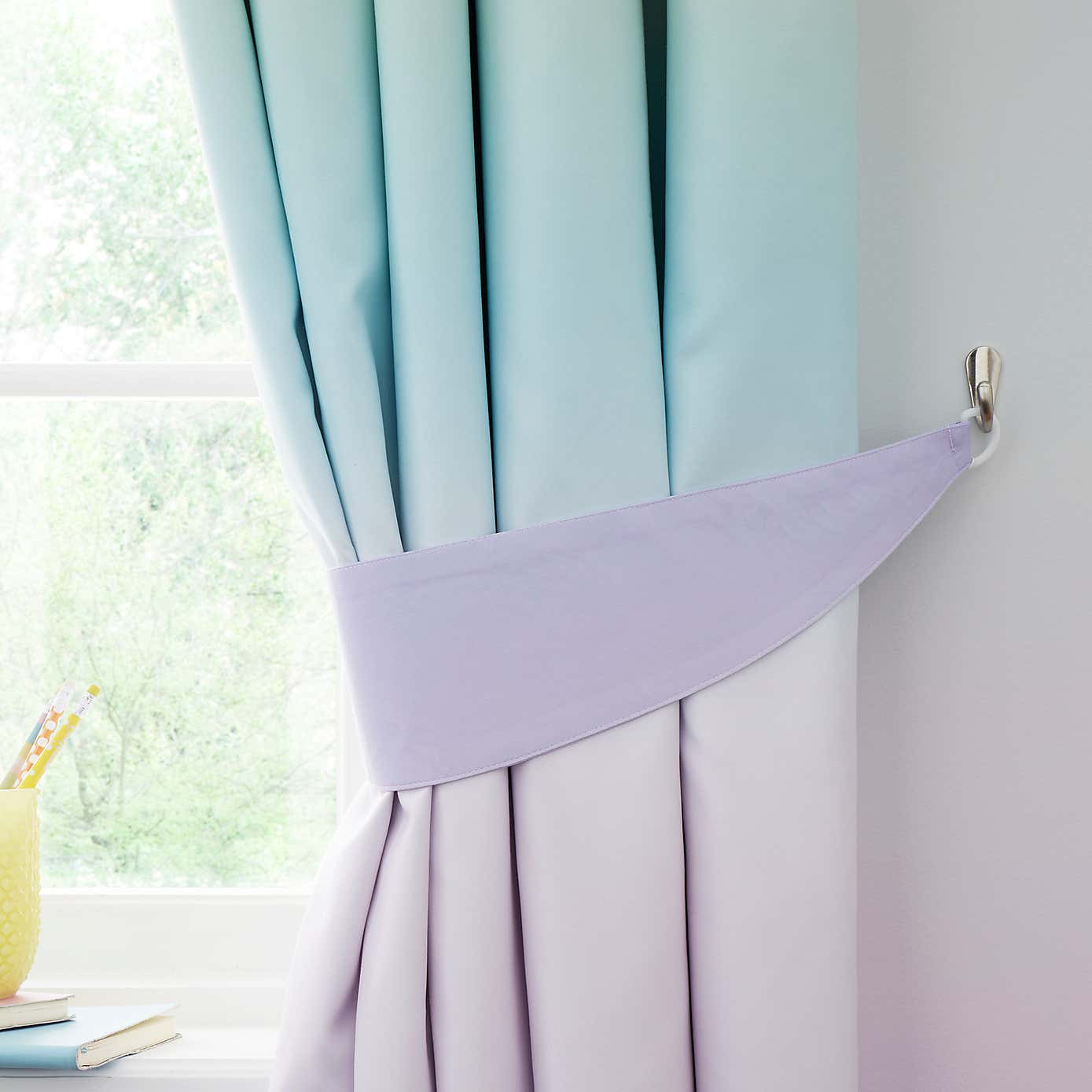 Rainbow Ombre Blackout Eyelet Curtains
