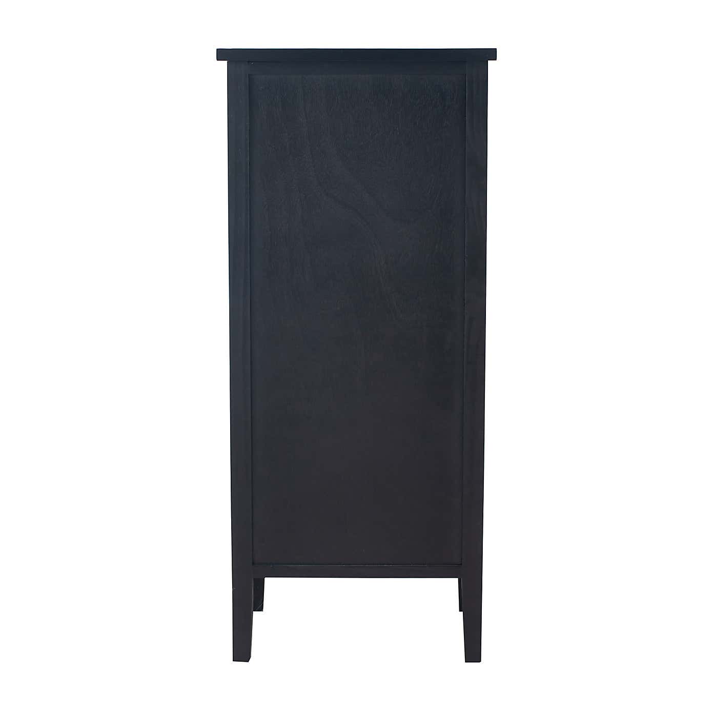 Pacific Chelmsford 5 Drawer Chest, Black Painted Pine