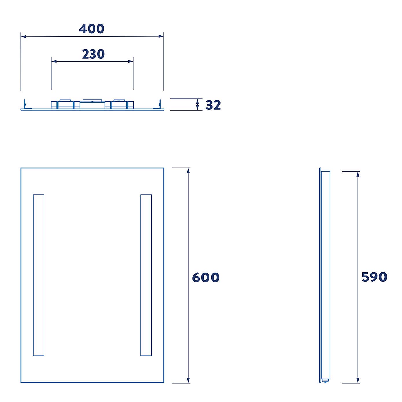 Malham Rectangle LED Wall Mirror