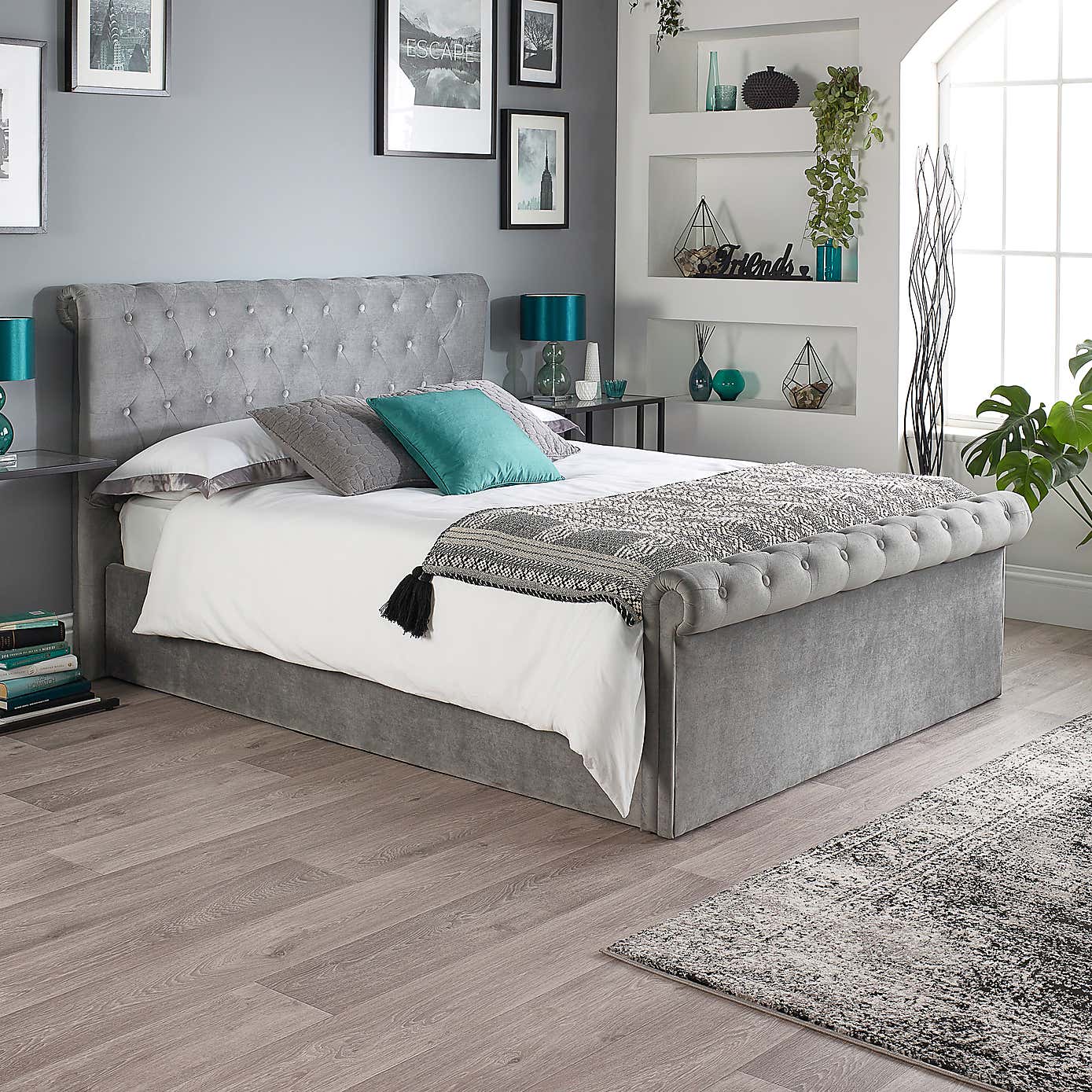 Chesterfield Ottoman Bed Frame, Velvet