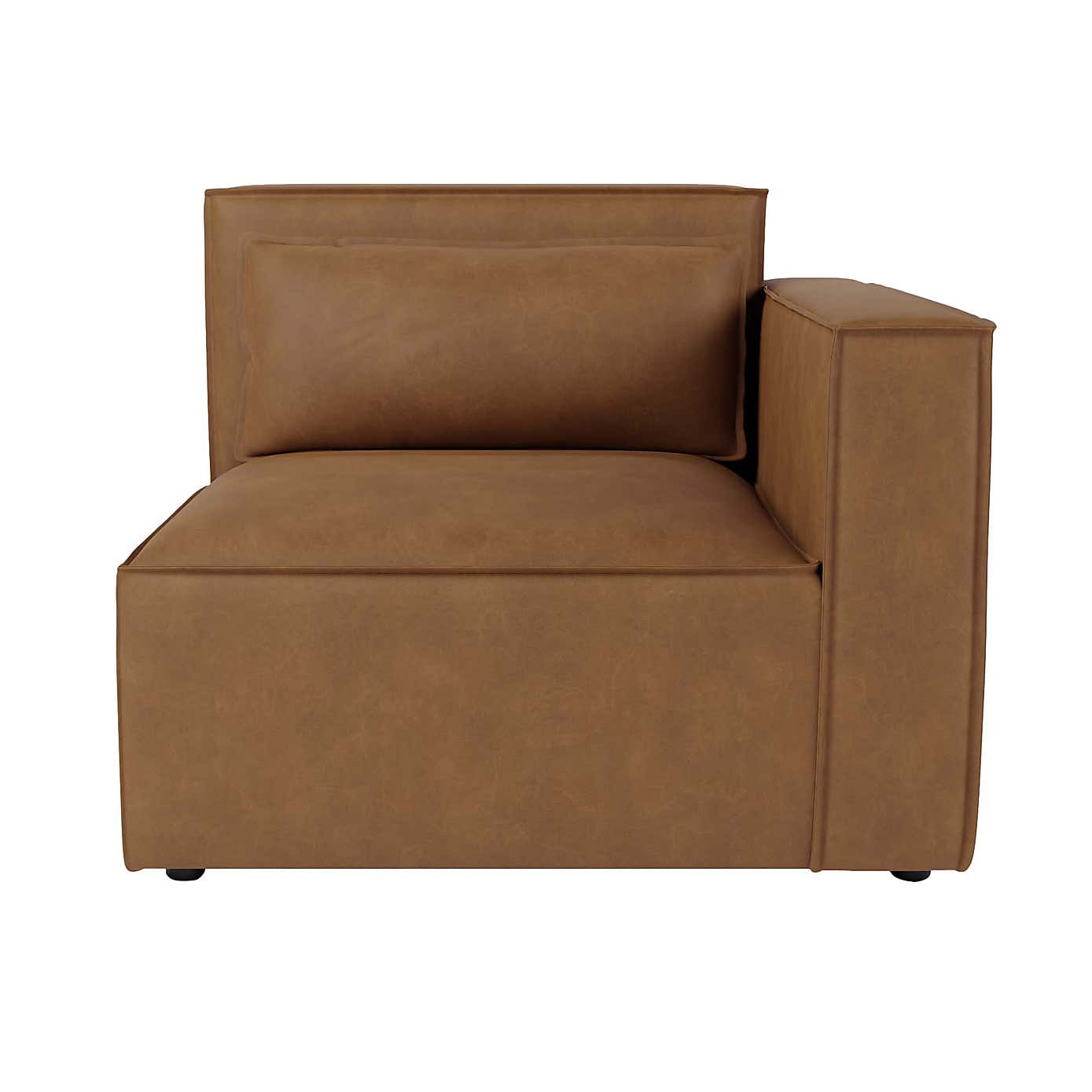 Modular Arne Tan Faux Leather 3 Seater Sofa