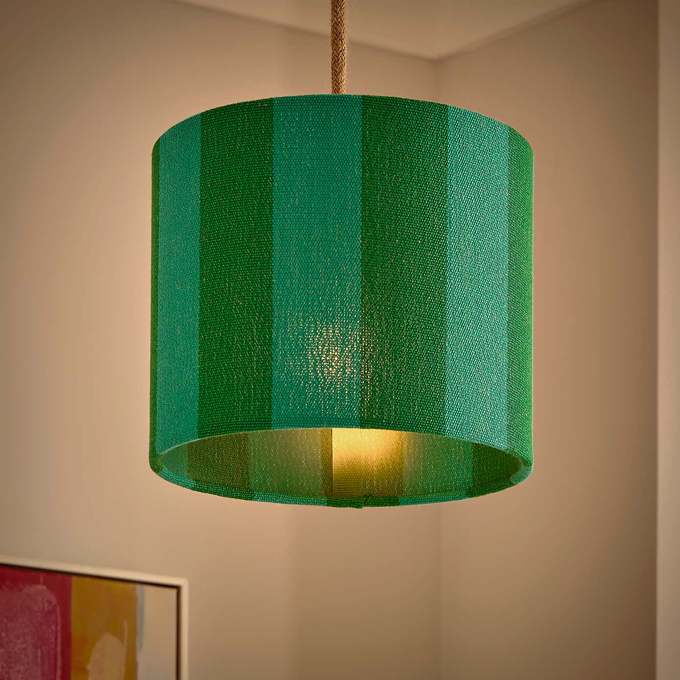 Beatrice Stripe Drum Lamp Shade