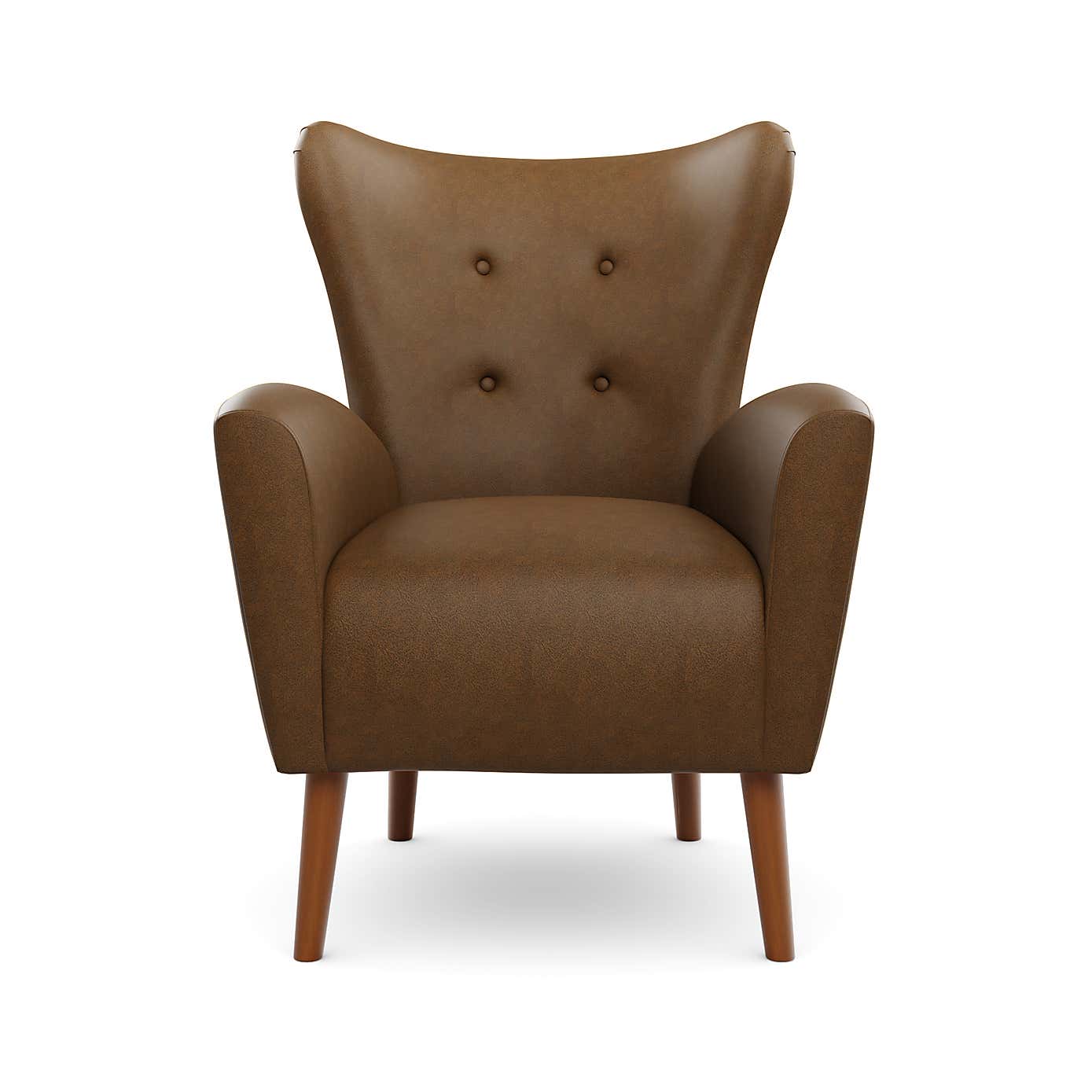 Sven Faux Leather Modern Wing Chair