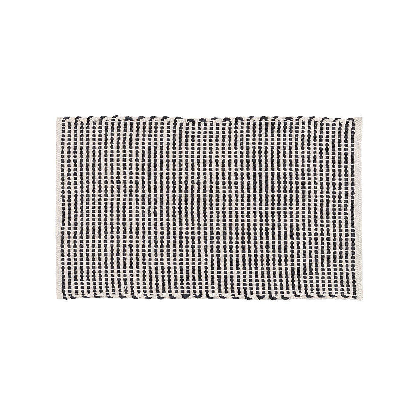 Flat Weave Monochrome Bath Mat